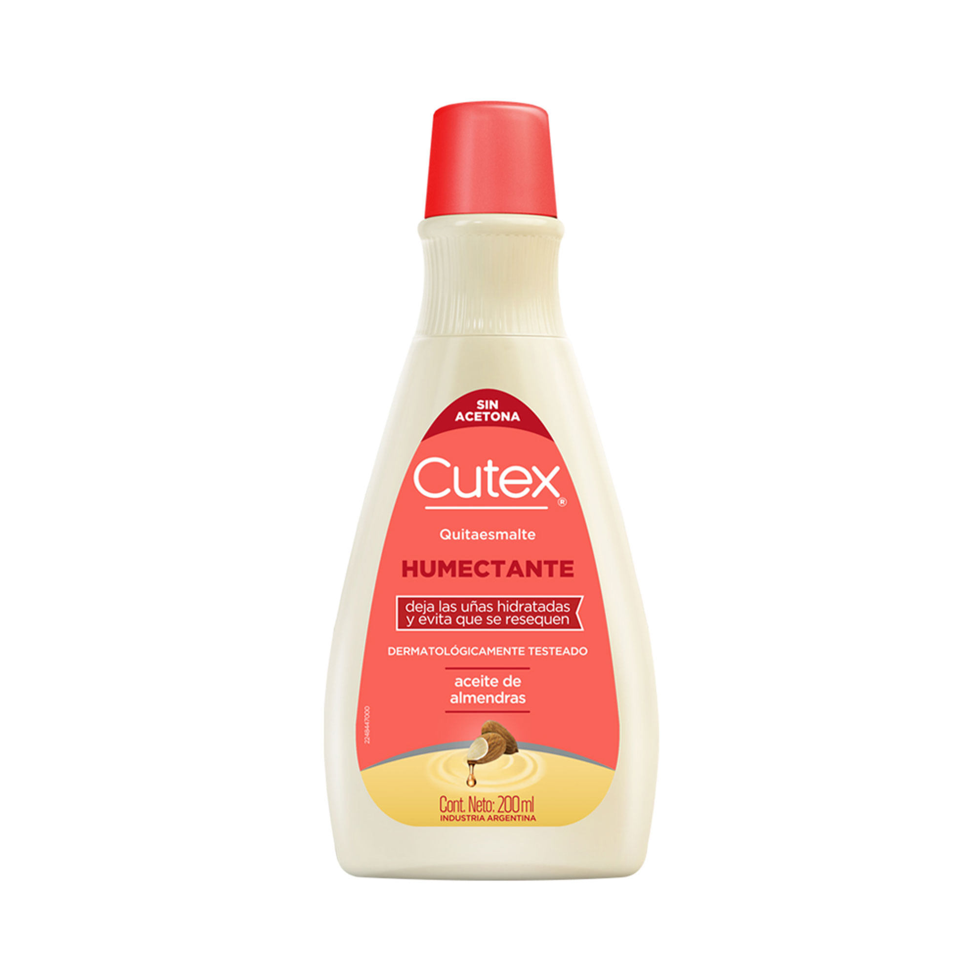 Quitaesmalte Cutex humectante con aceite de almendra 200 cc.