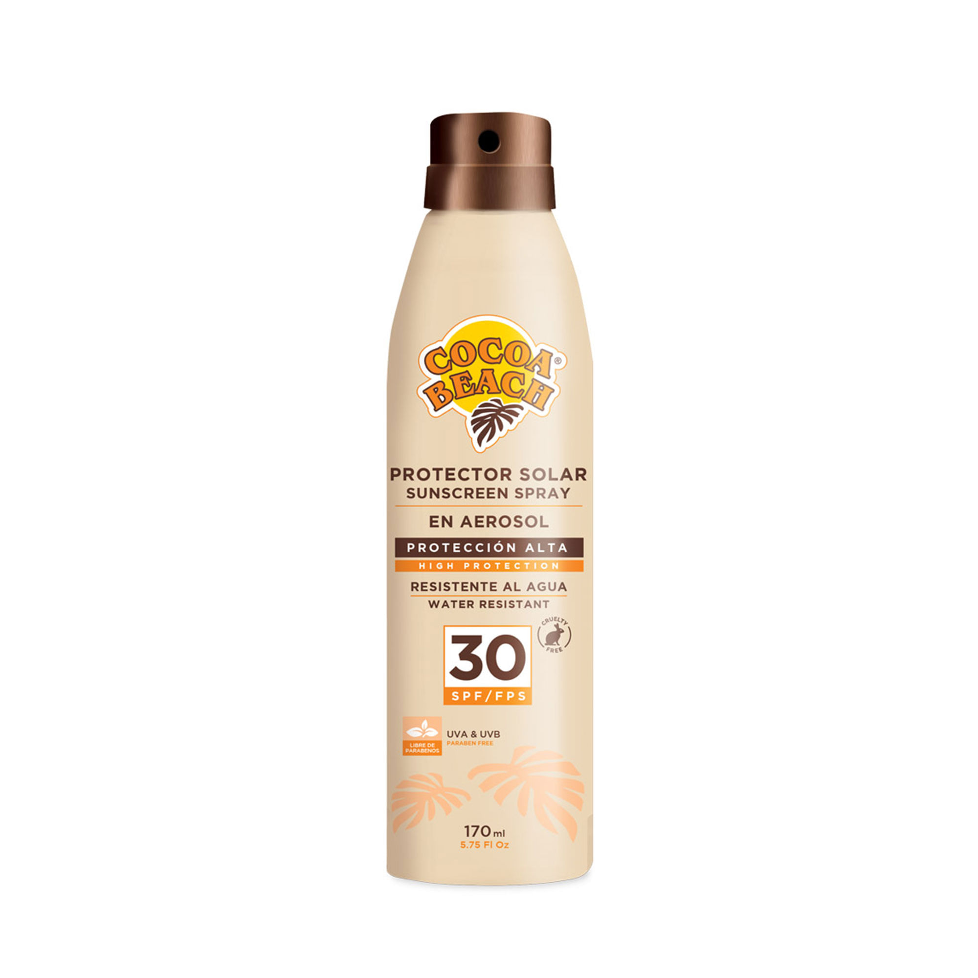 Protector solar invisible Cocoa beach F30 en aerosol 170 cc.