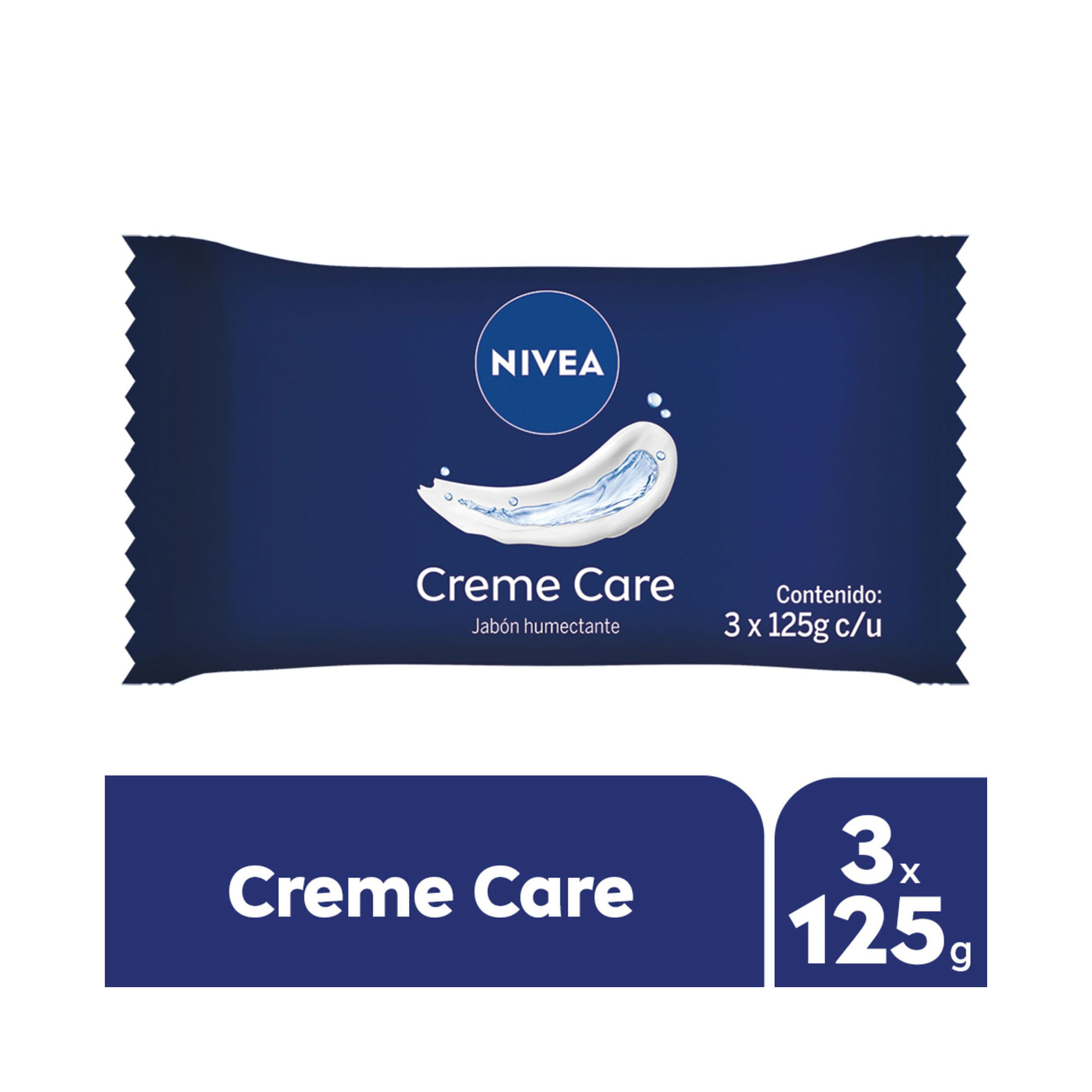 Jabón Humectante Nivea Creme Care Para Todo Tipo De Piel 3 X 125g