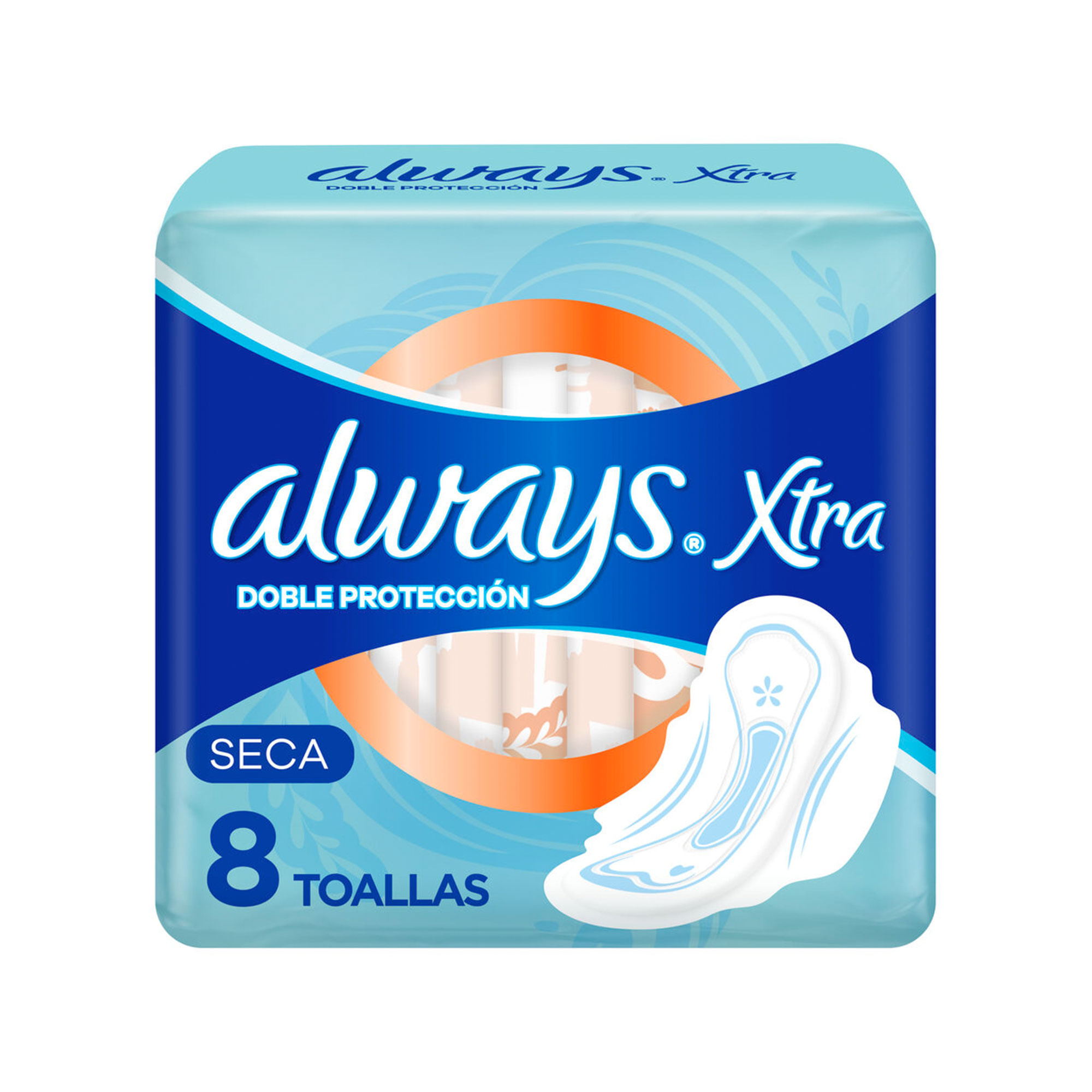 Always xtra doble protección seca toallitas femeninas 8 uni