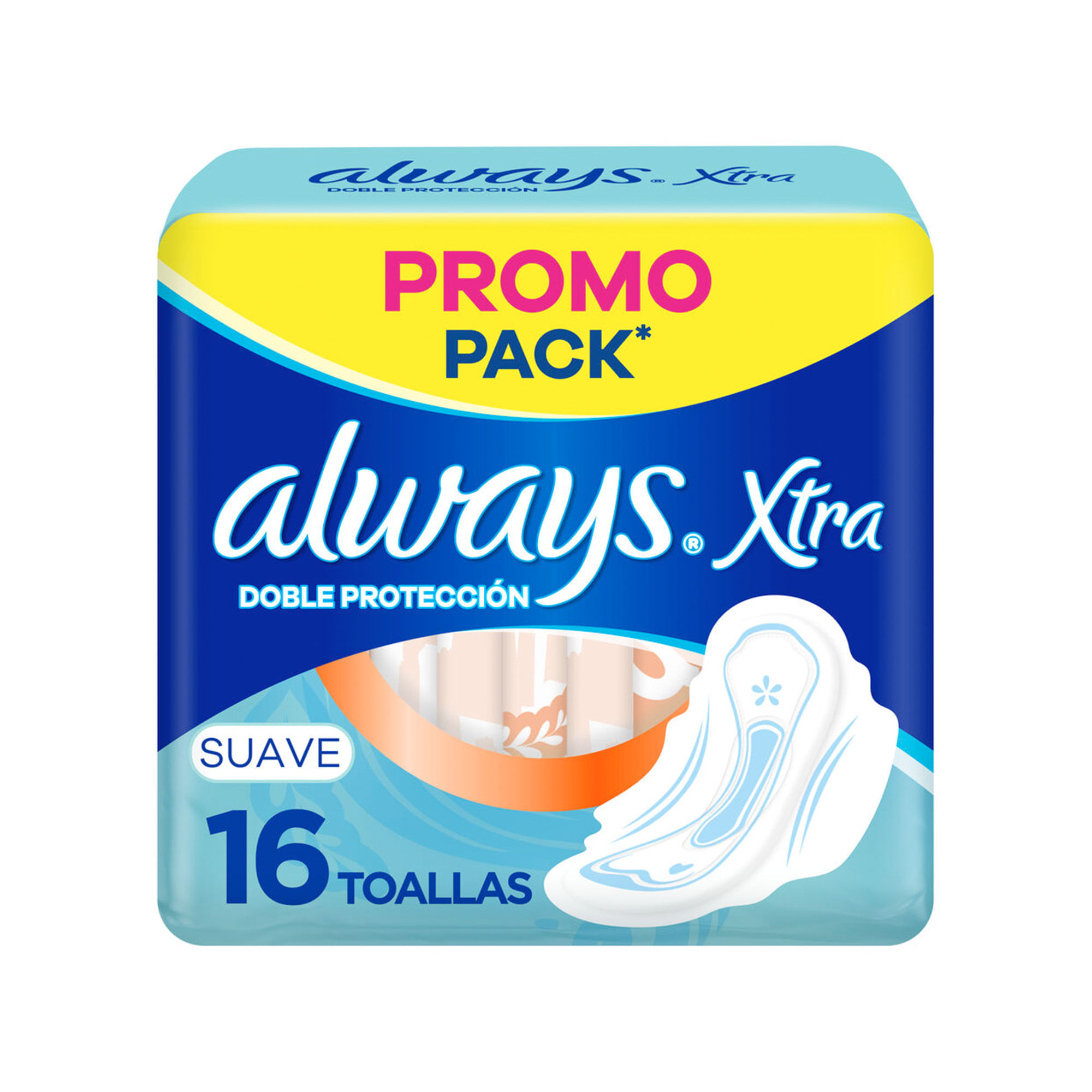 Always Xtra Doble Protección Suave Toallas Femeninas 16u