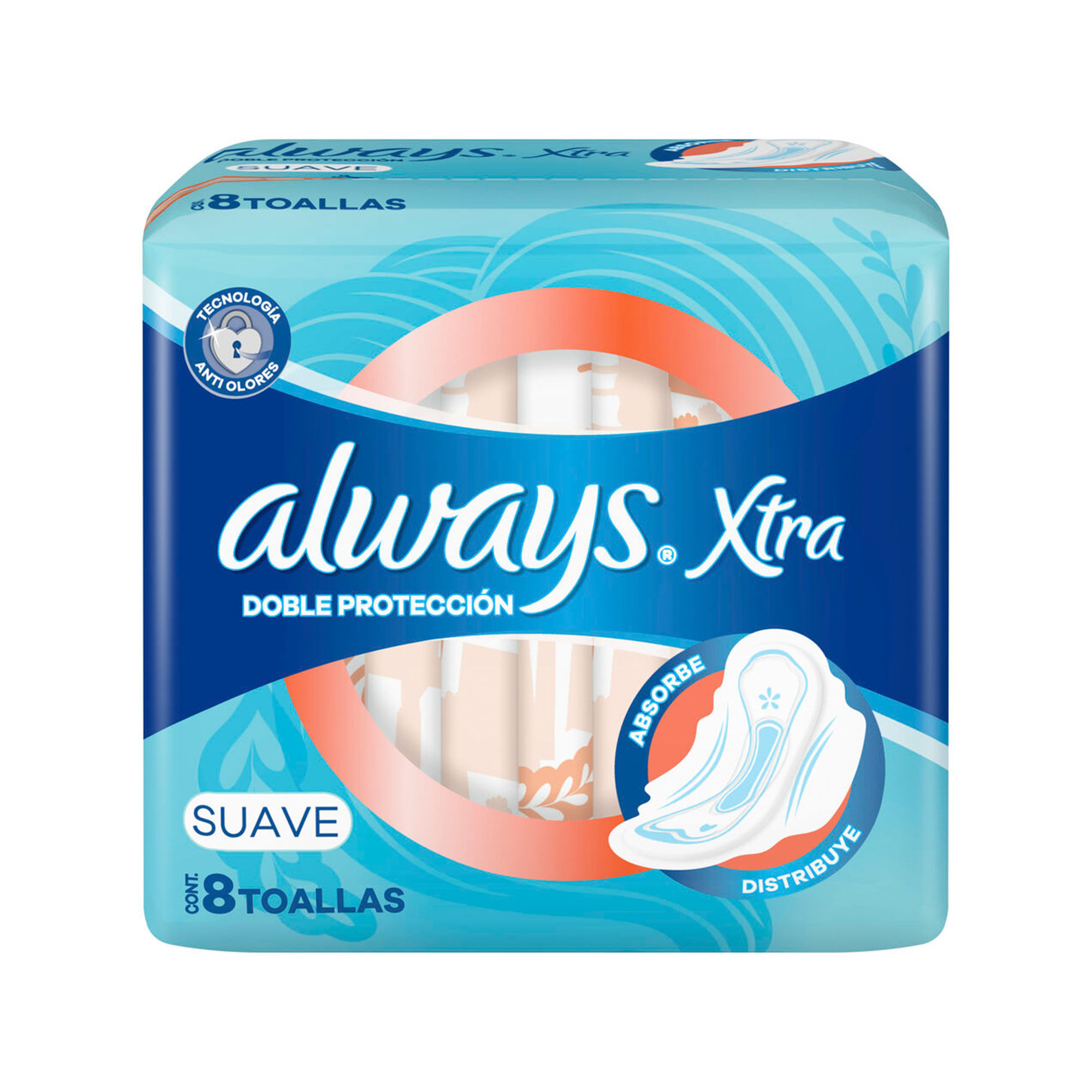 Always Xtra Doble Protección Suave Toallas Femeninas 8u