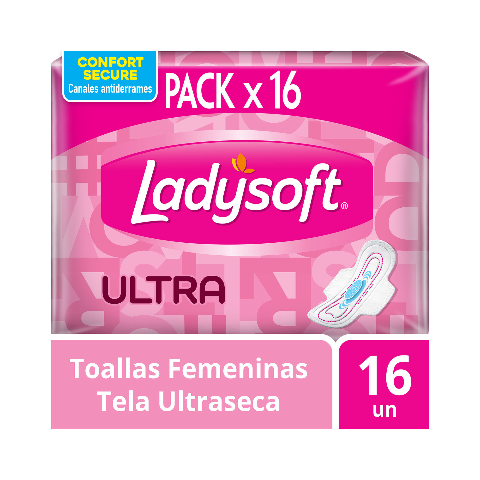 Toallas femeninas Ladysoft Ultra seca 16 uni