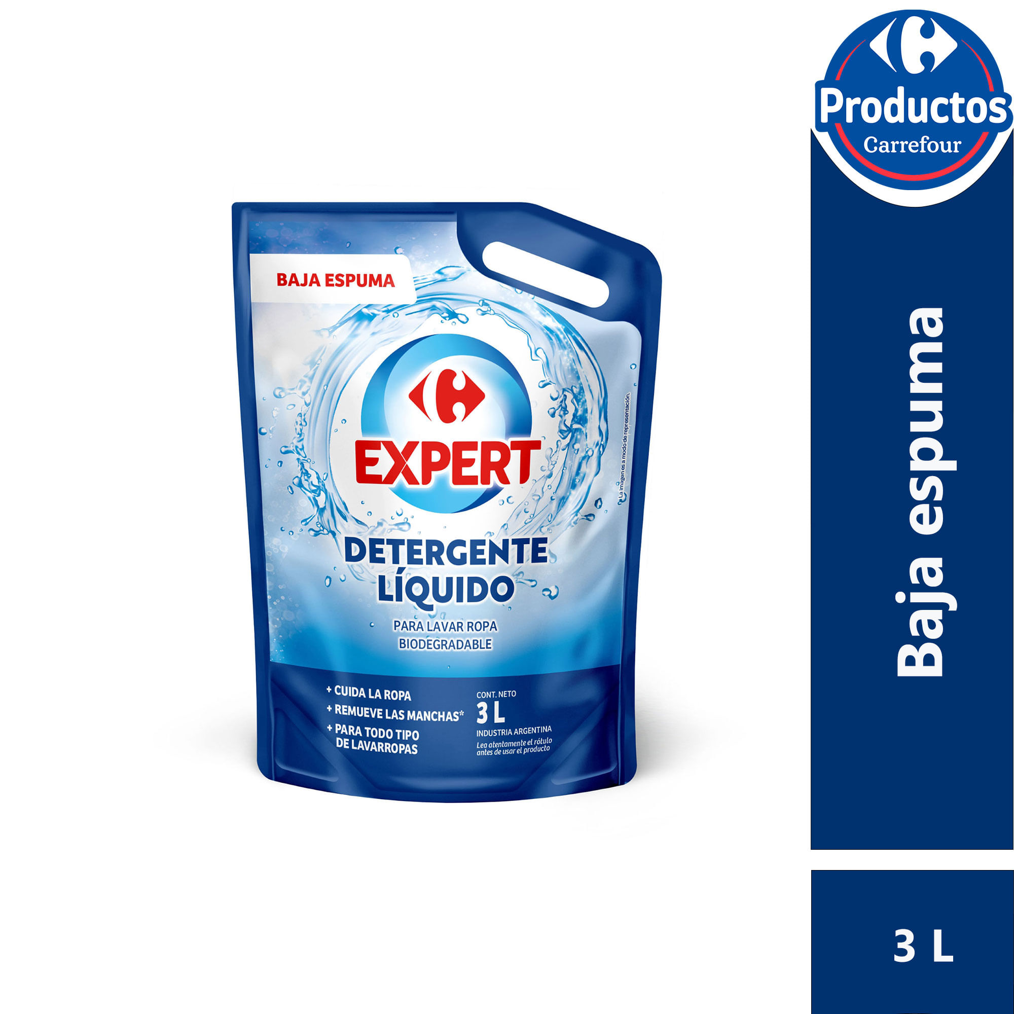 Detergente baja espuma Carrefour Expert dp 3 lts