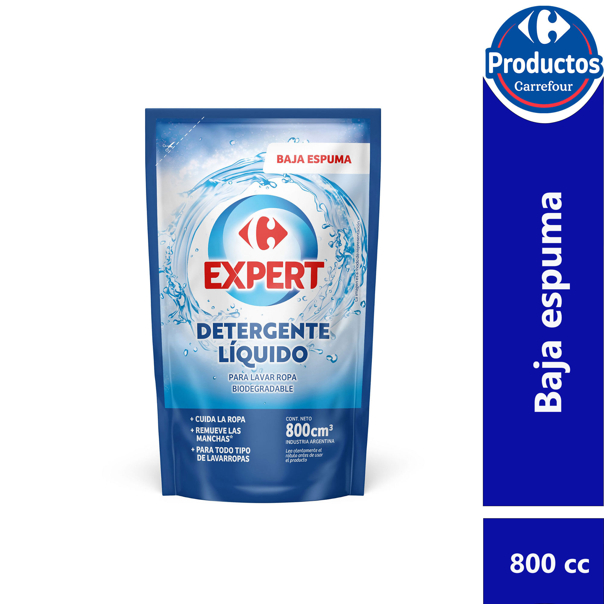 Detergente baja espuma Carrefour Expert dp 800 ml