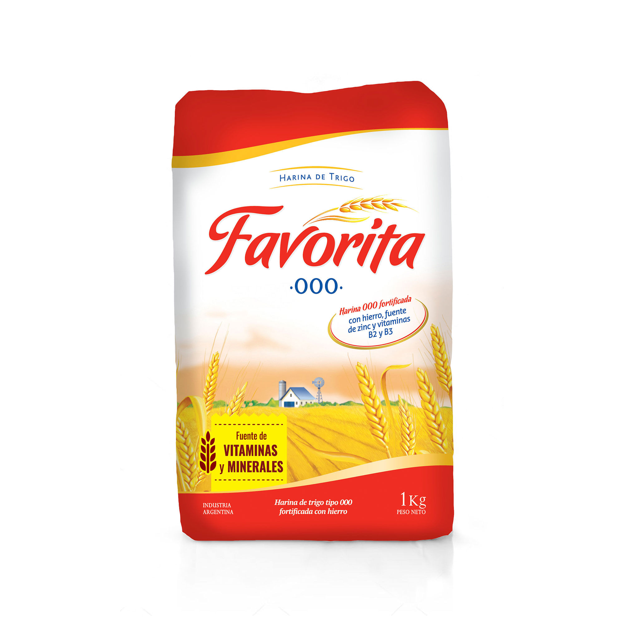 Harina de trigo 000 Favorita con vitaminas 1 kg.