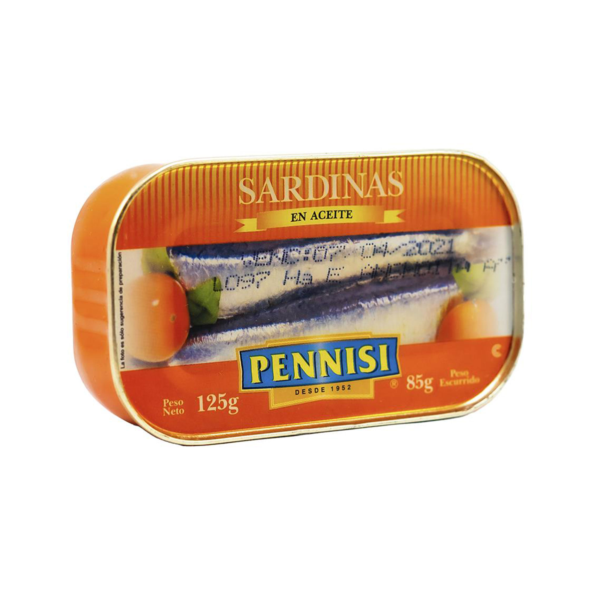 Sardinas en aceites Pennisi en lata 125 g.