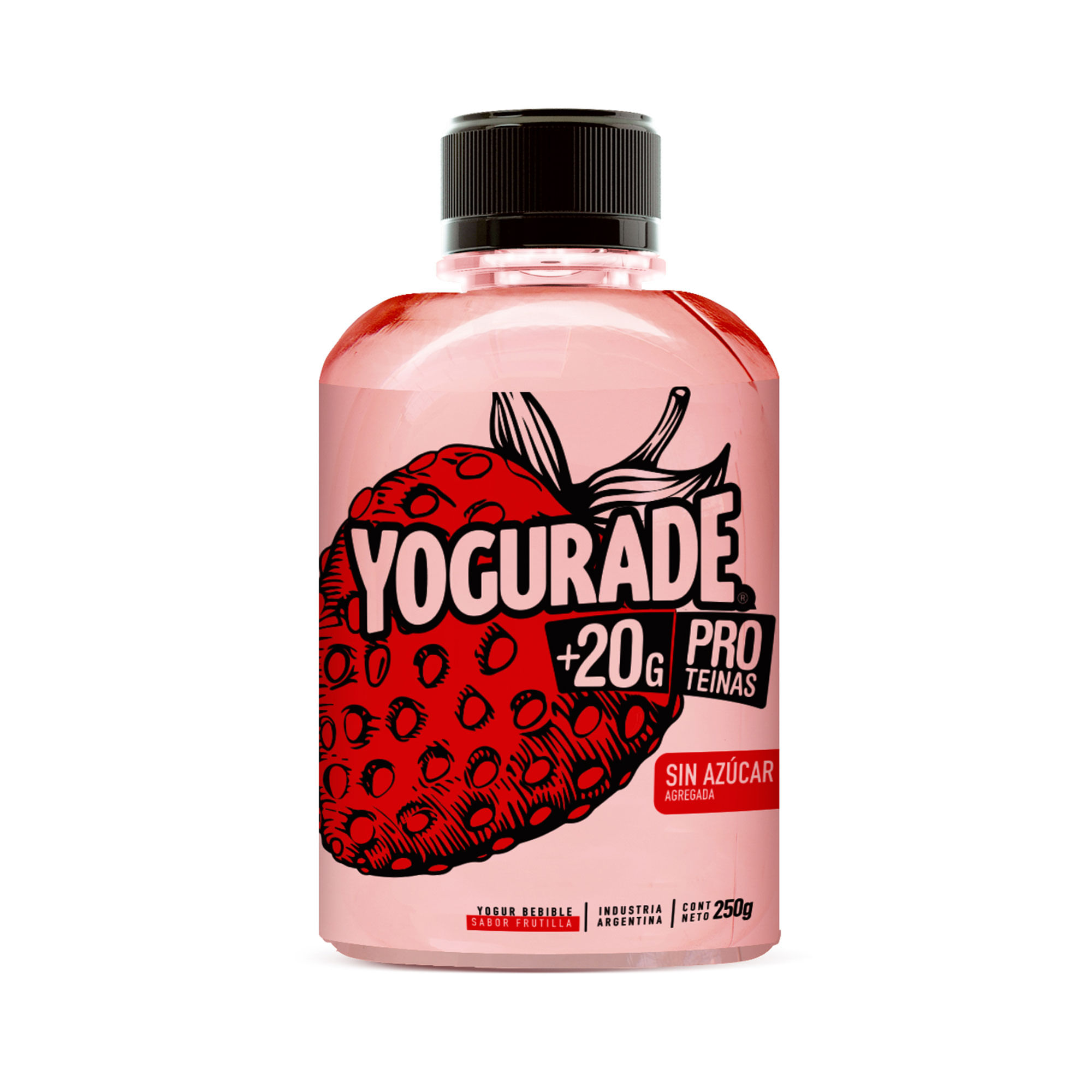 Yogur bebible parcialmente descremado con Sucralosa sabor frutilla 250 ml.
