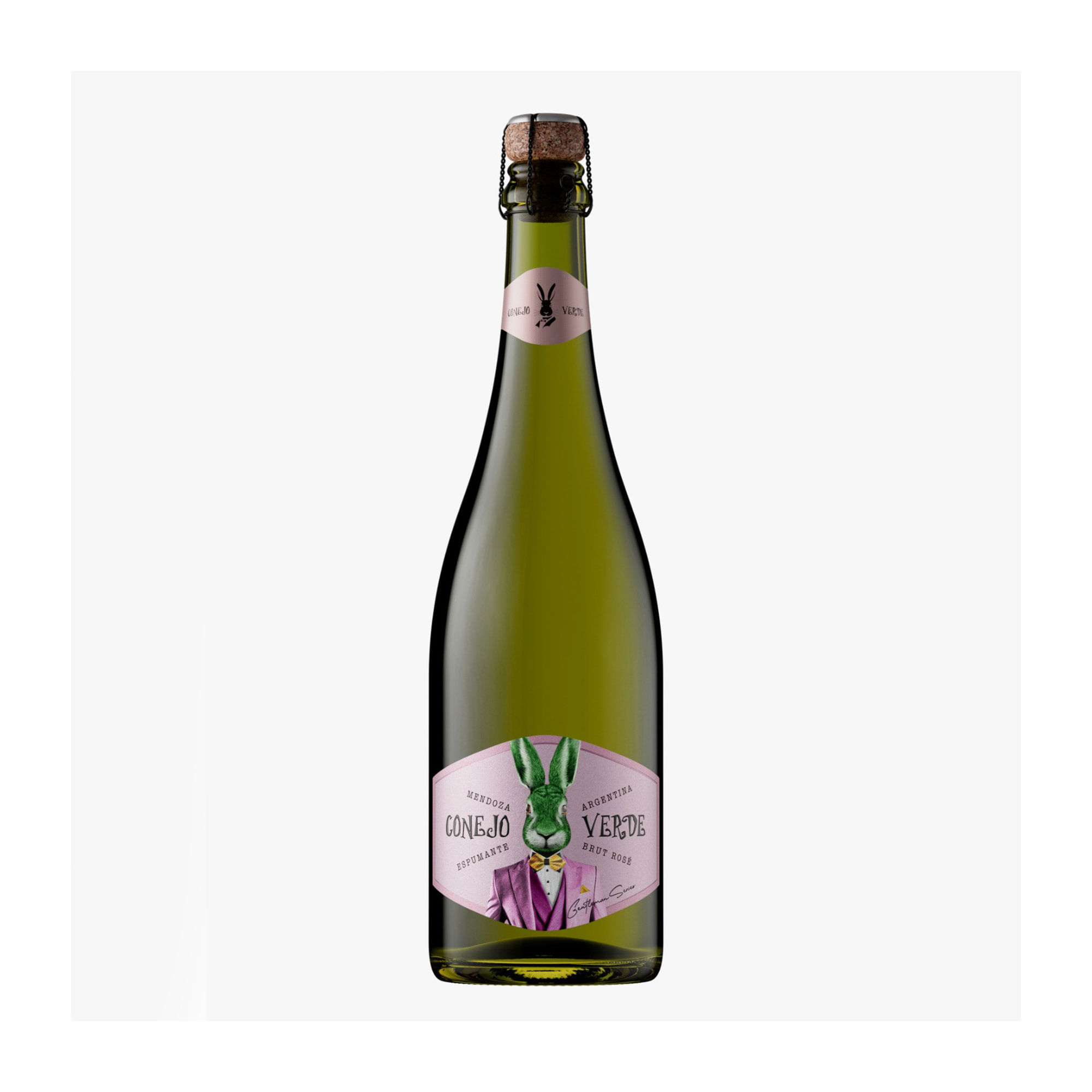 Espumante brut rose Conejo verde en botella 750 cc.