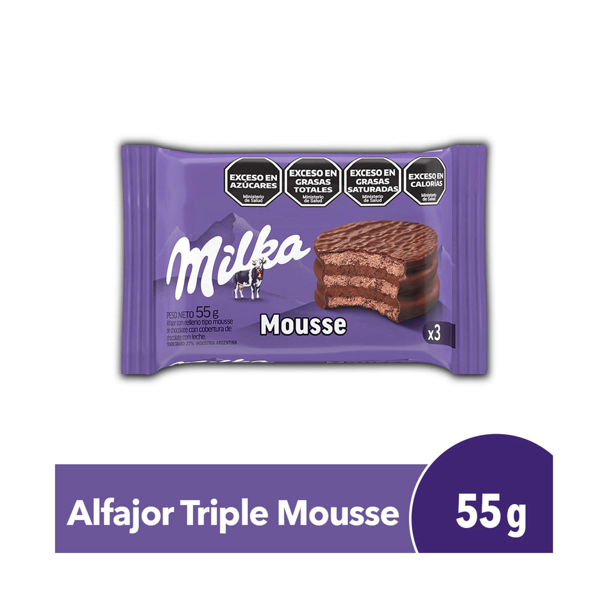 Alfajor Milka Mousse Triple 55 G