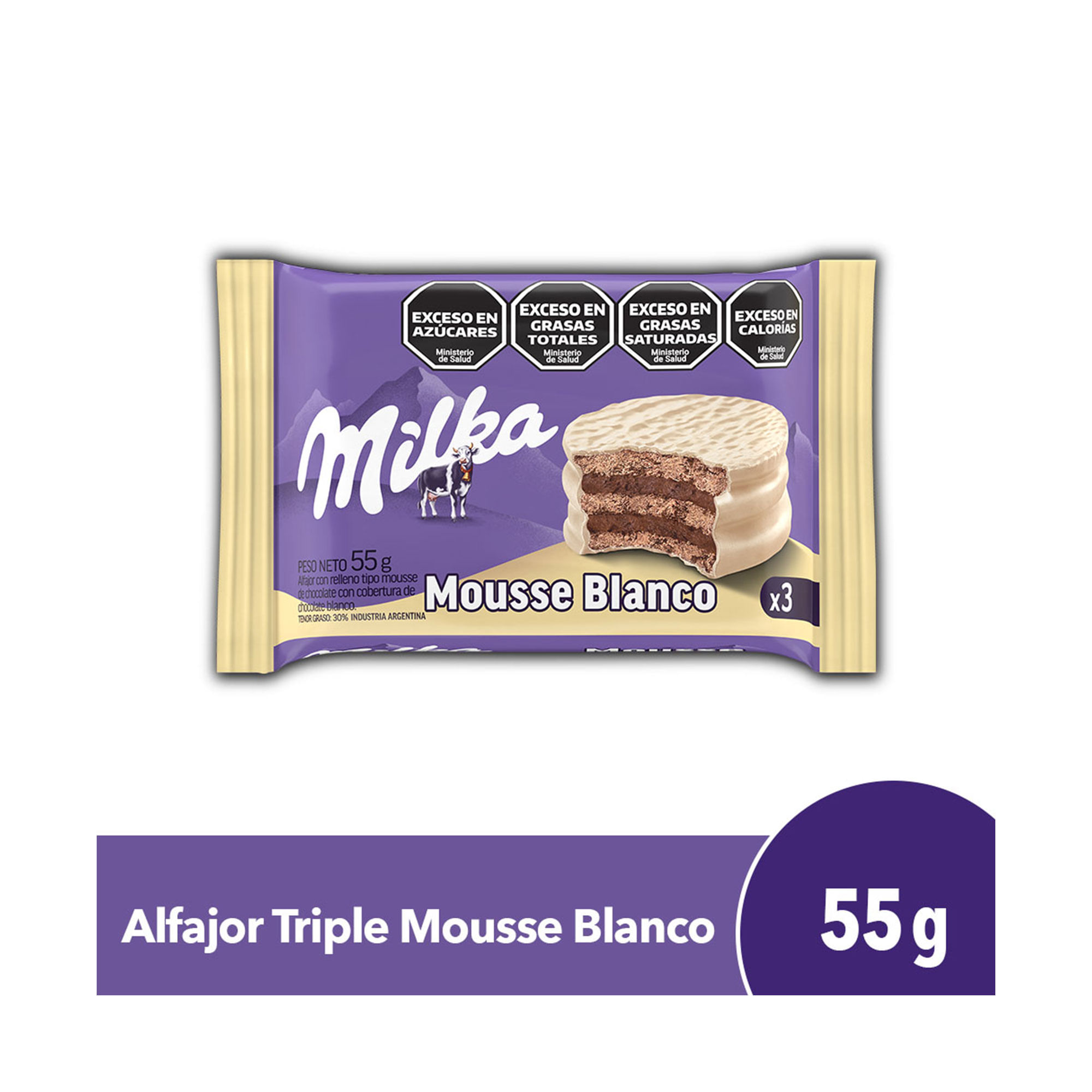 Alfajor Milka Mousse Blanco Triple 55 G