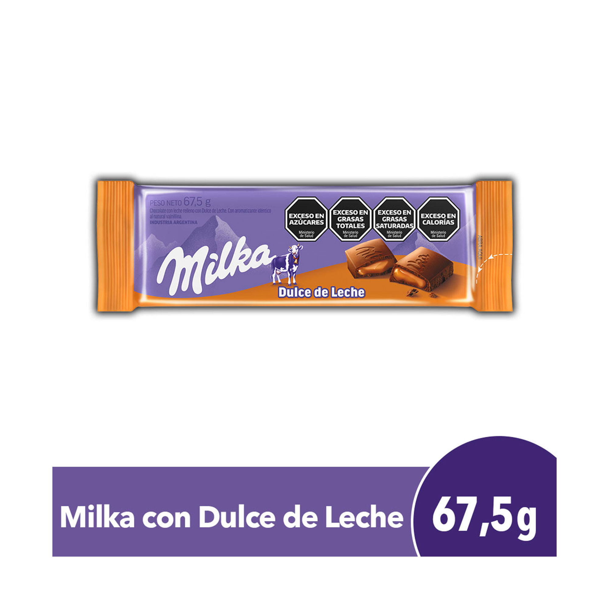 Tableta De Chocolate Milka Dulce De Leche 67,5 G