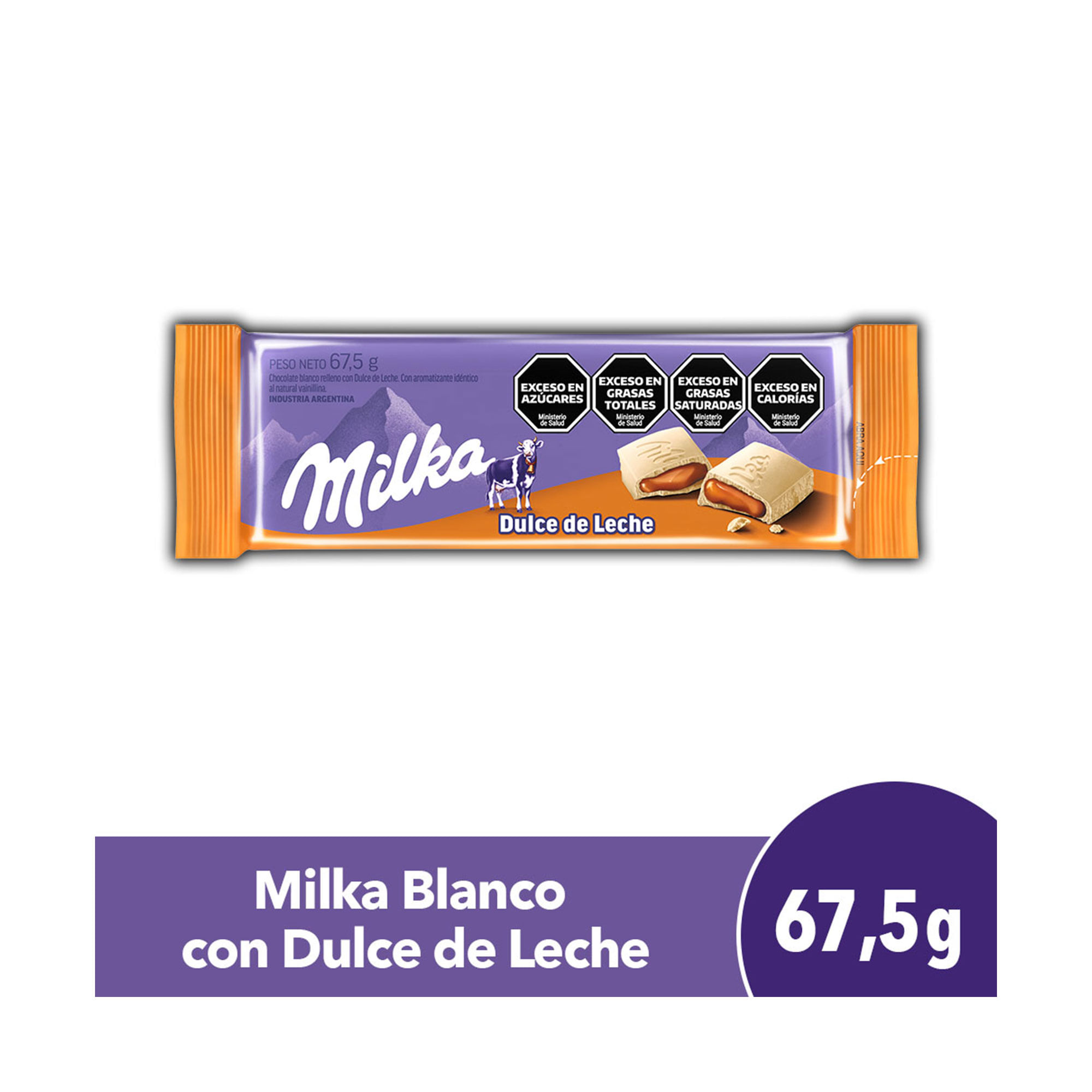 Chocolate Milka Blanco Relleno Dulce De Leche 67,5 G