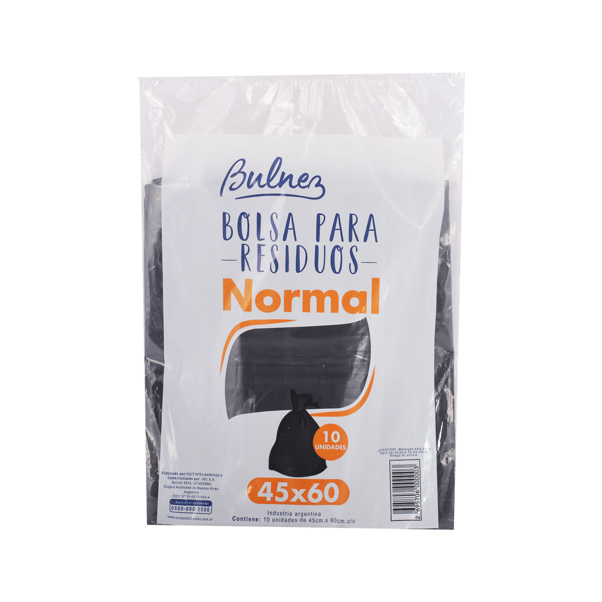 Bolsa de residuos Bulnez 45x60 cm plana x 10 uni