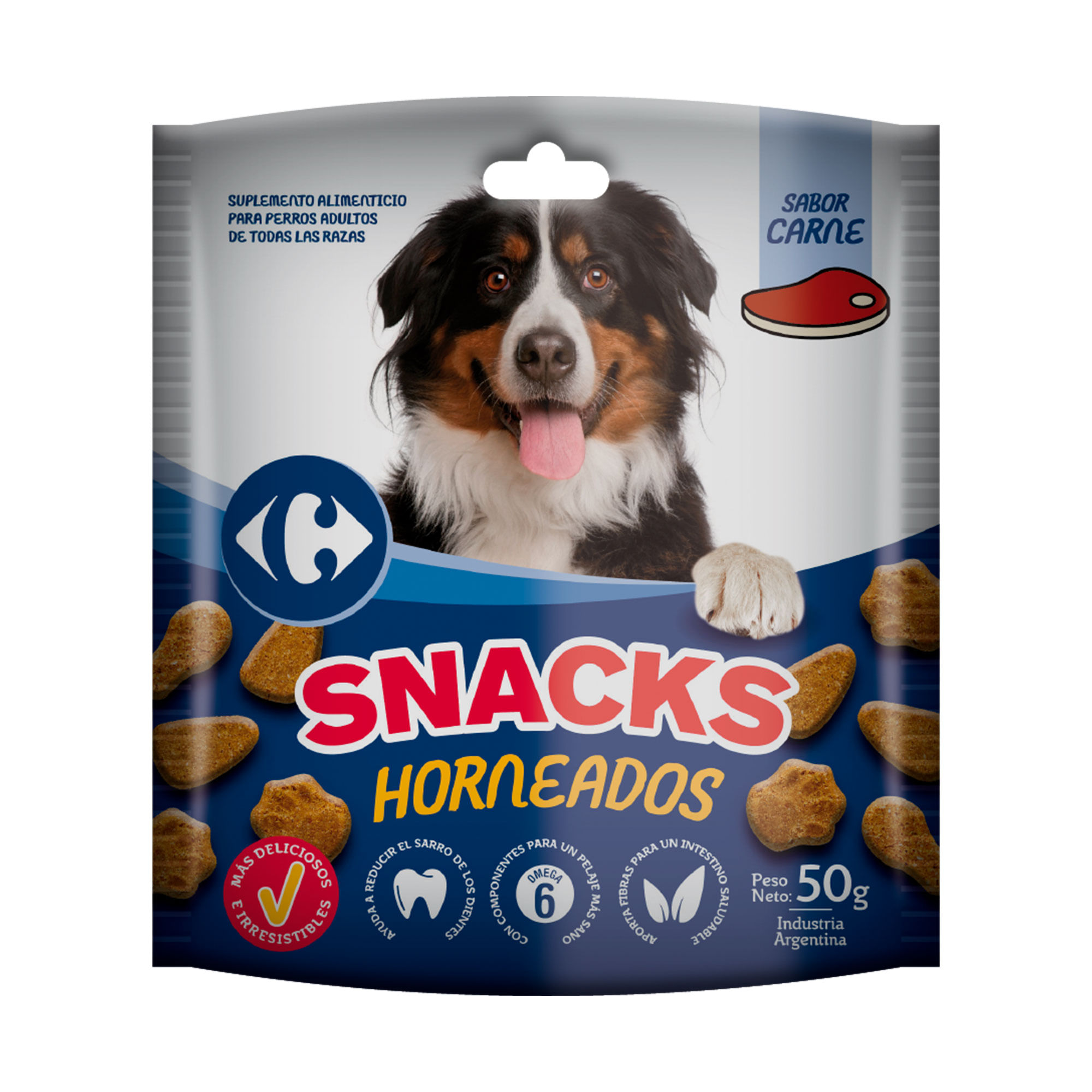 Snack para perro Carrefour carne asada 50 grs