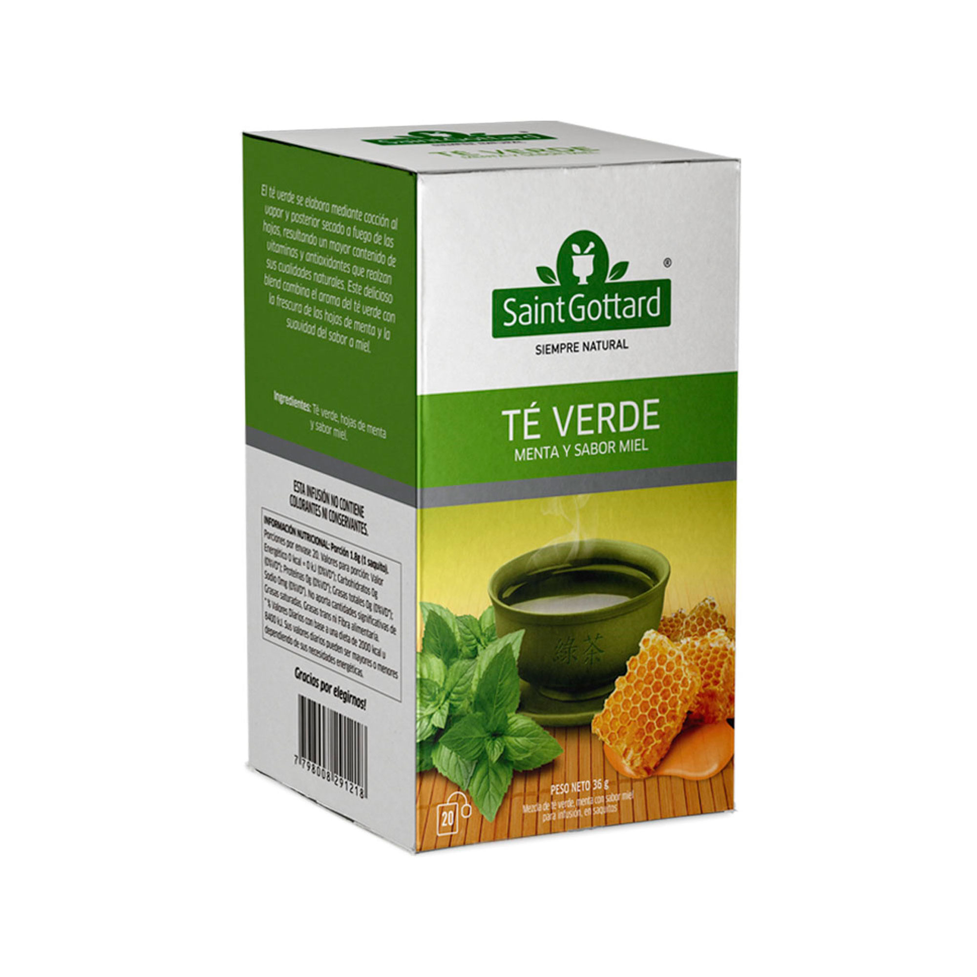 Té en saquitos Saint Gottard té verde 20 u.
