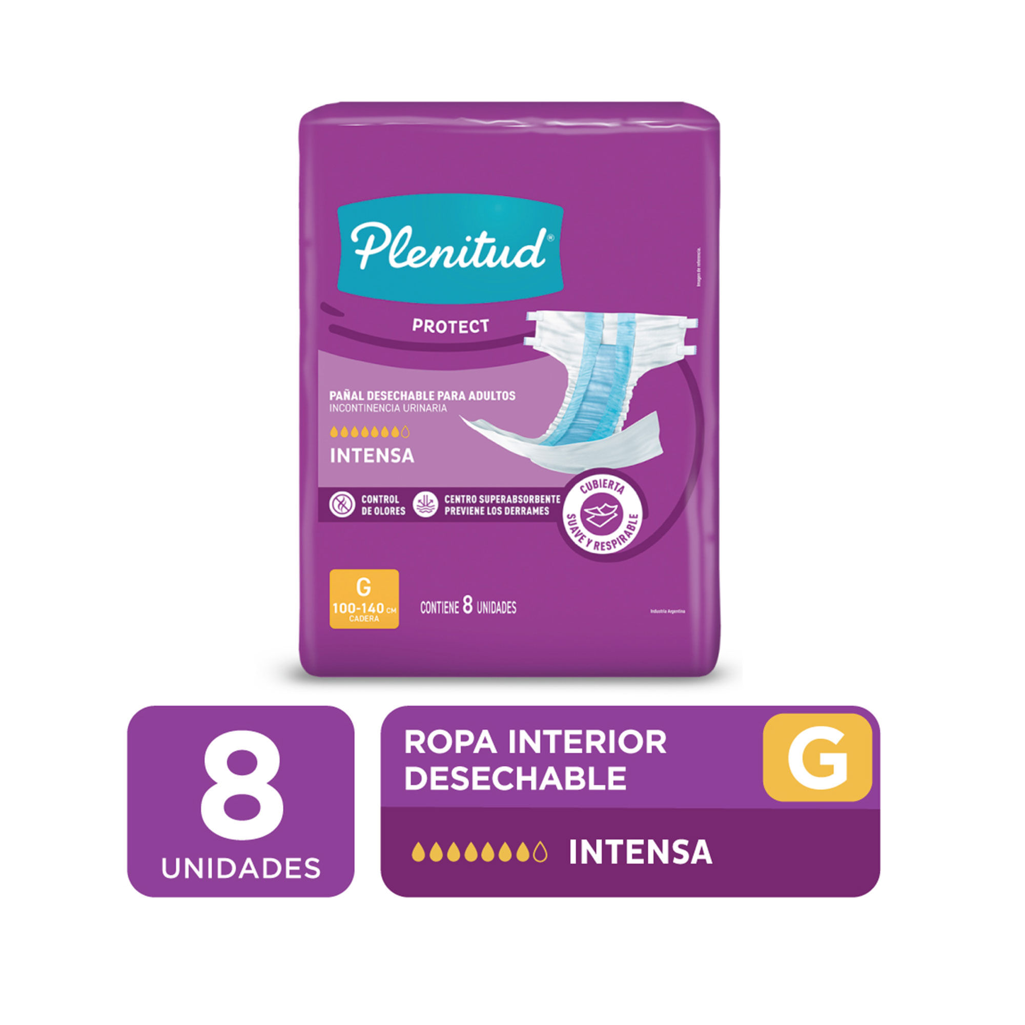Pañal protect Plenitud talle G 8 uni