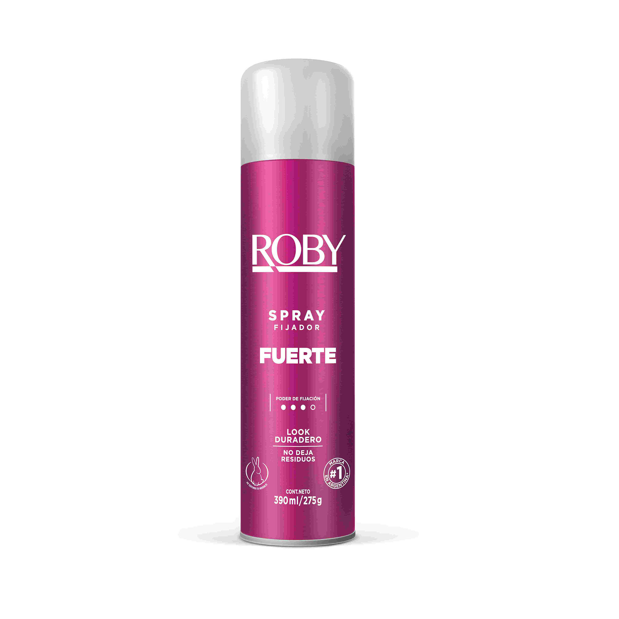 Fijador fuerte new Roby en spray 390 g.