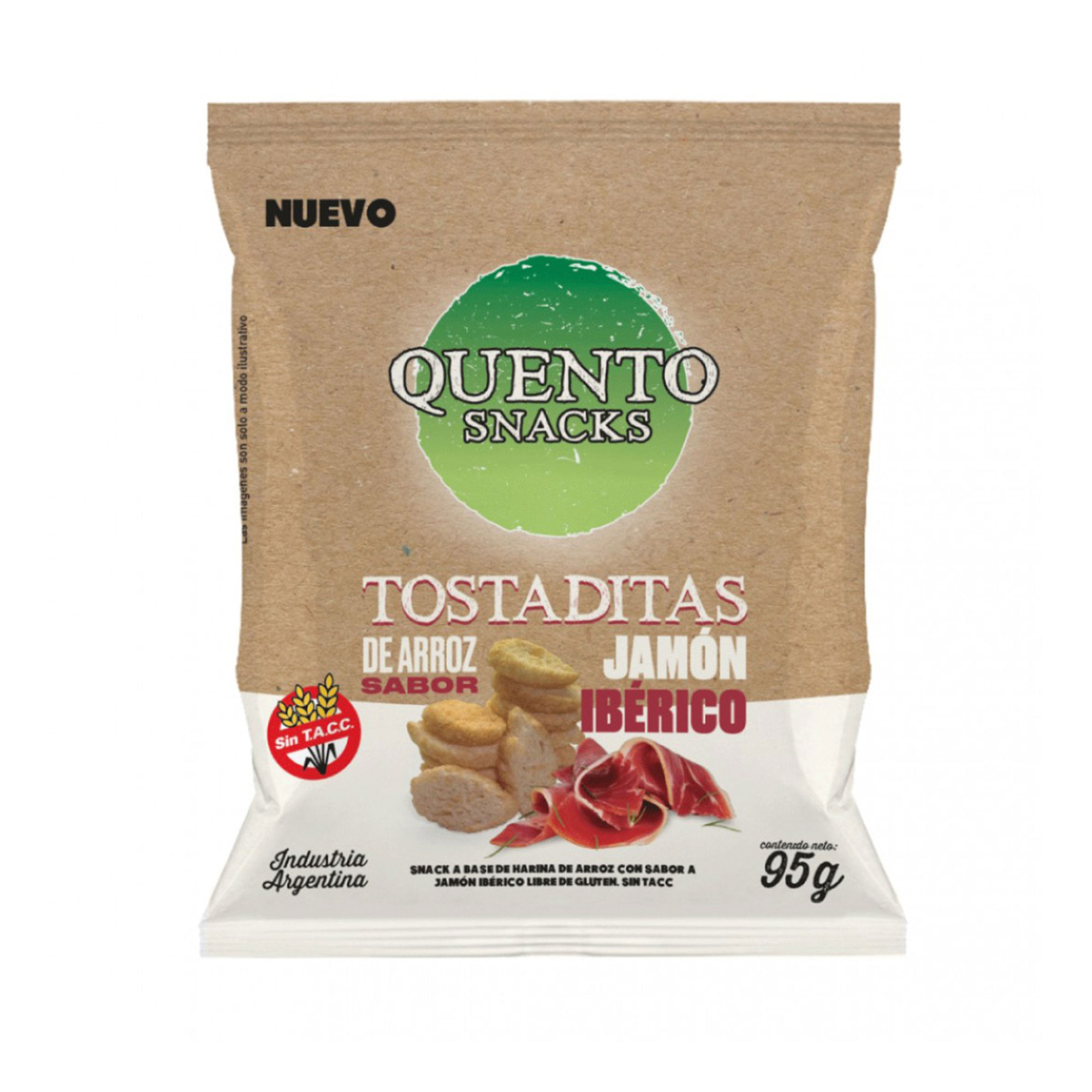 Tostaditas de arroz Quento jamón iberico 95 g.