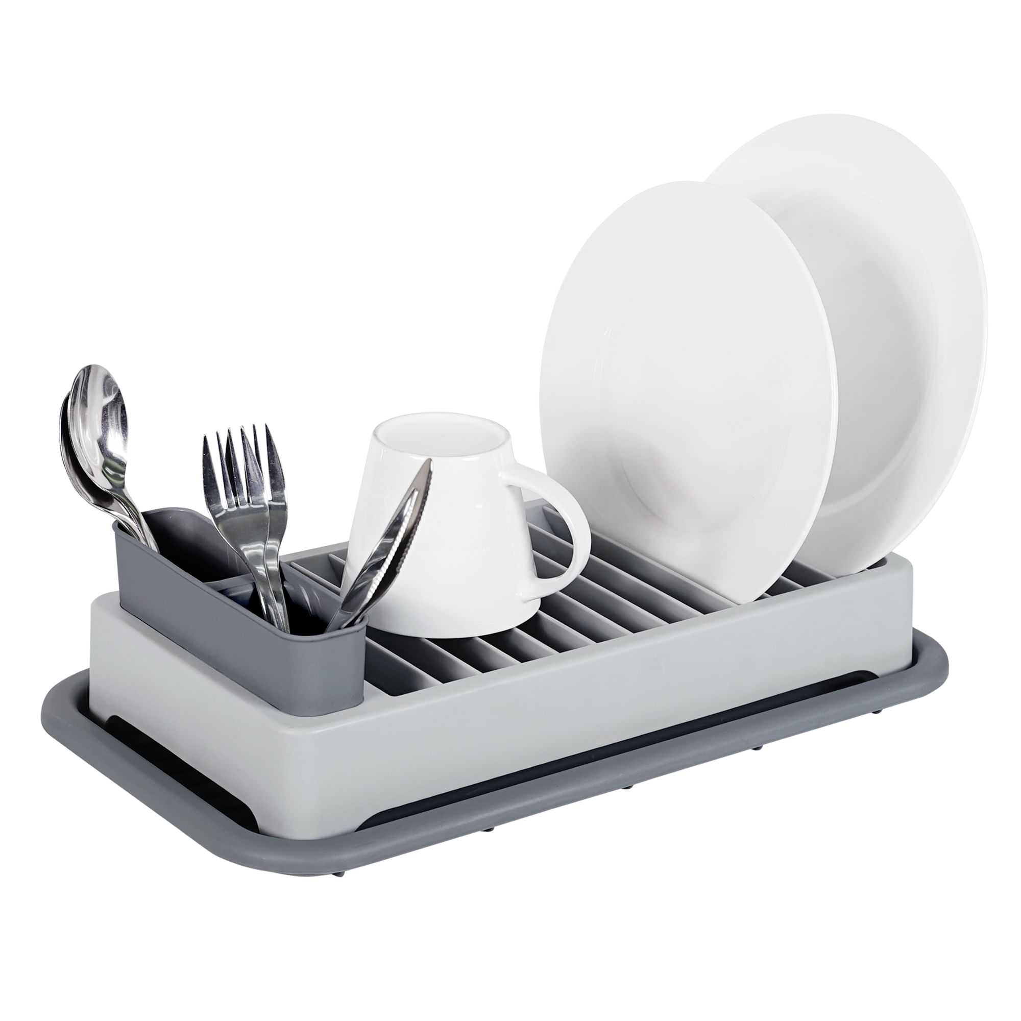 Escurre platos Carrefour celeste 43,5x42x11,8 cm.