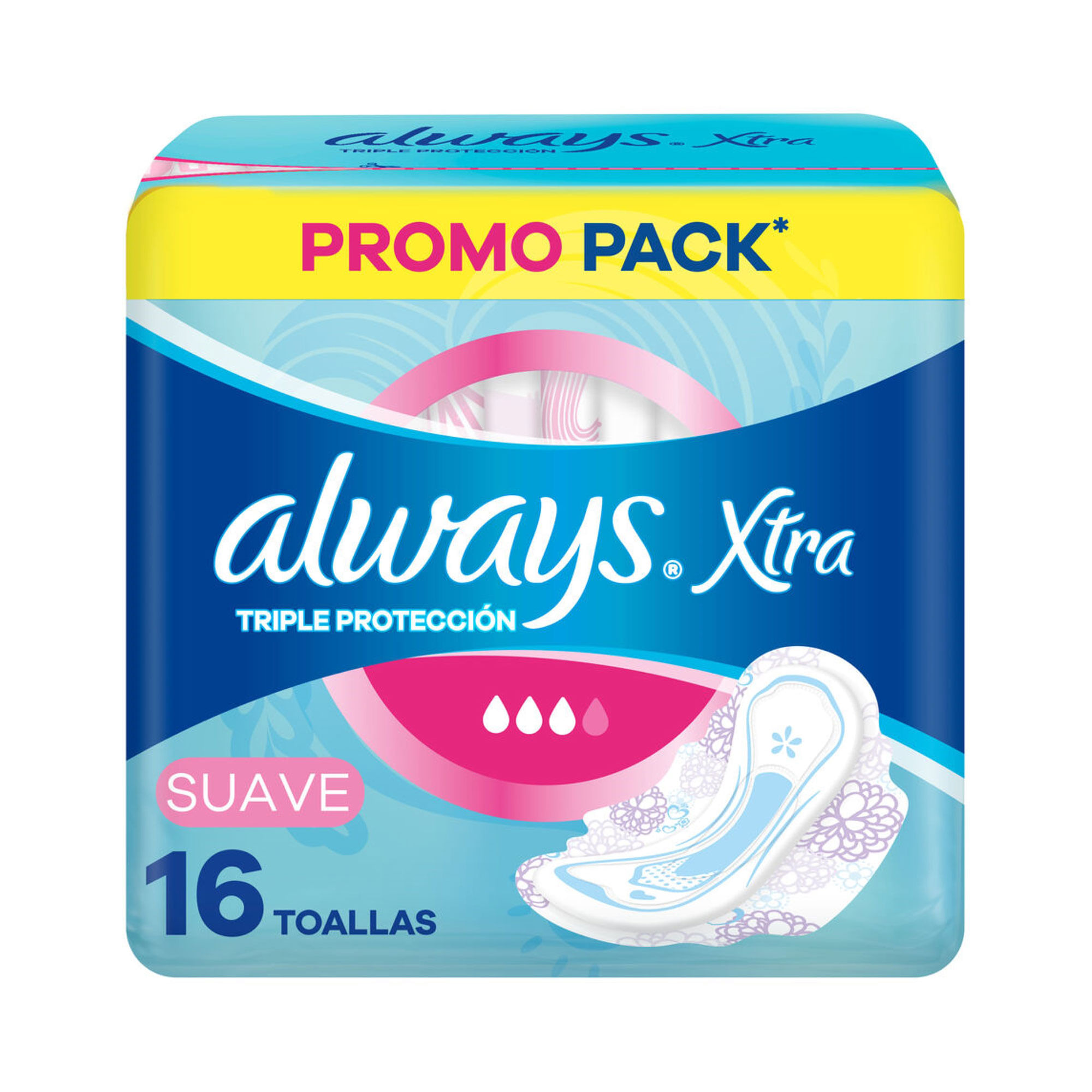 Always xtra triple protección suave toallas 16 uni
