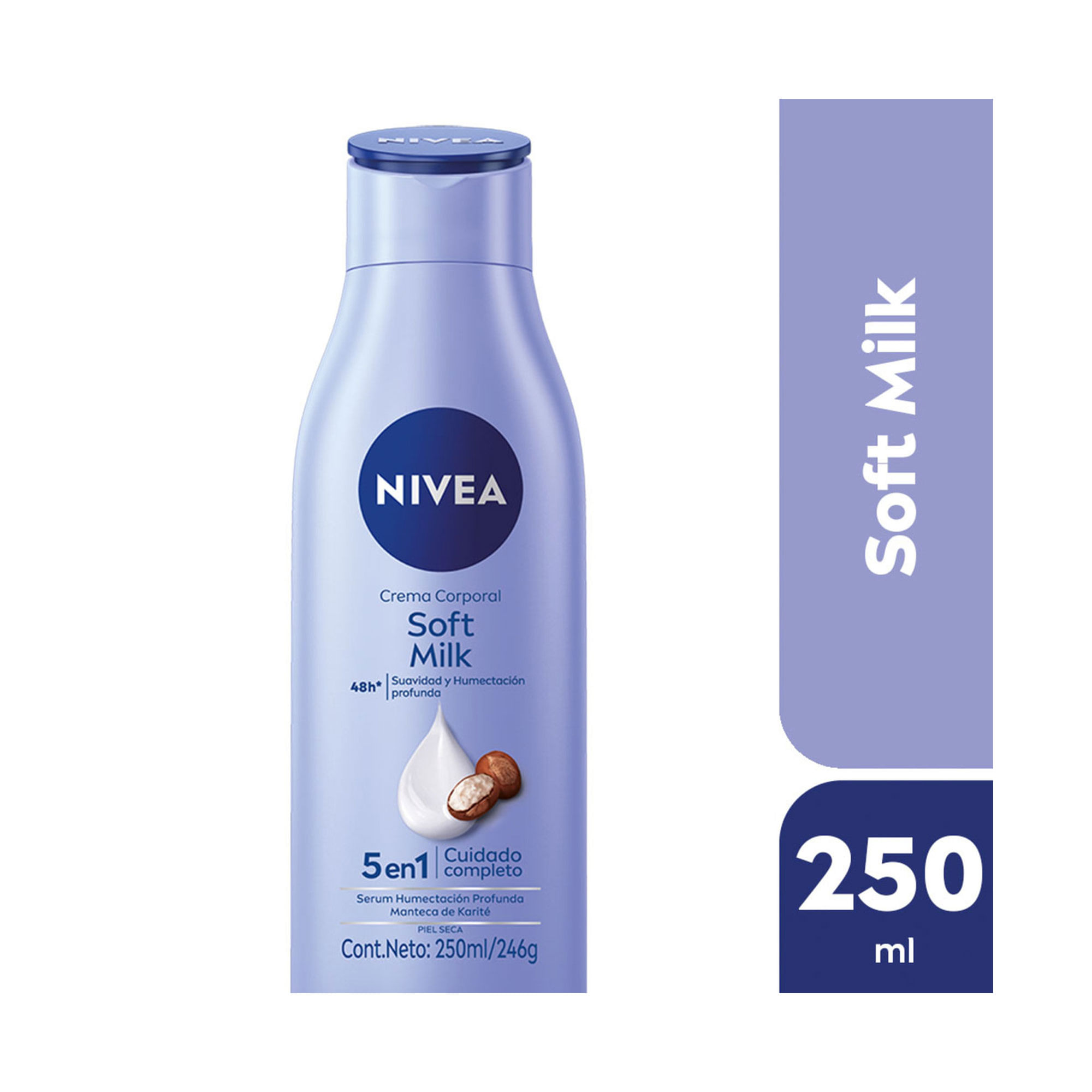 Crema Corporal Nivea Soft Milk 5 En 1 Suavidad Y Humectación Profunda Piel Seca X 250 Ml