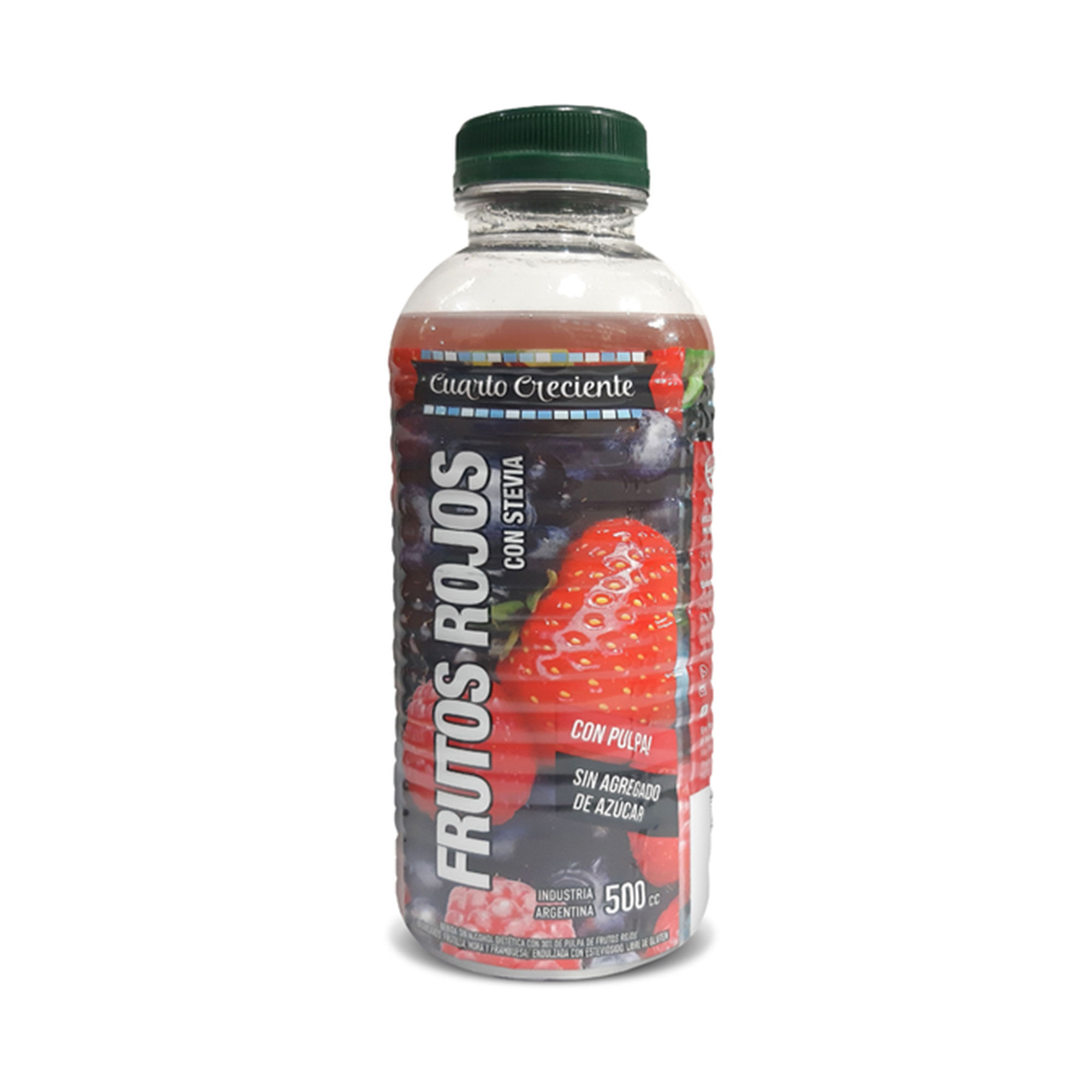 Jugo Cuarto Creciente de frutos rojos con stevia 500 ml.