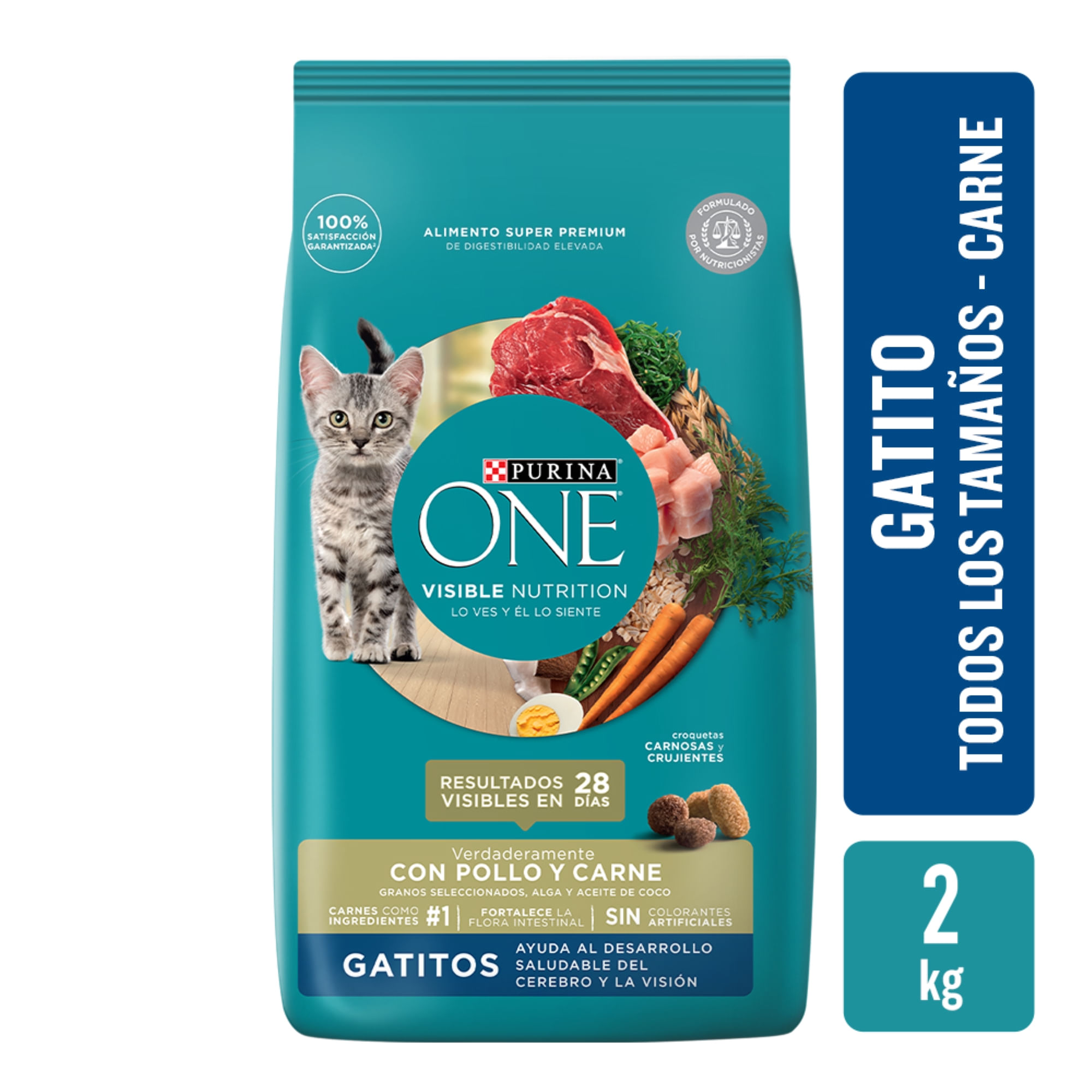 Alimento seco para gato Purina One 2 kg. gatito