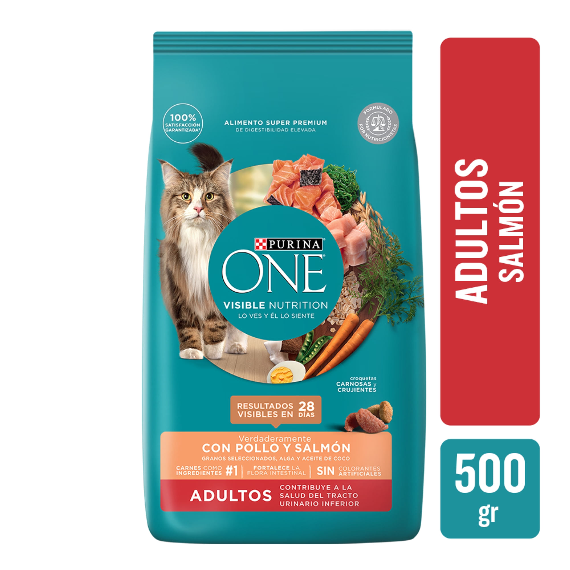 Alimento seco para gato Purina One 500grs. salmón