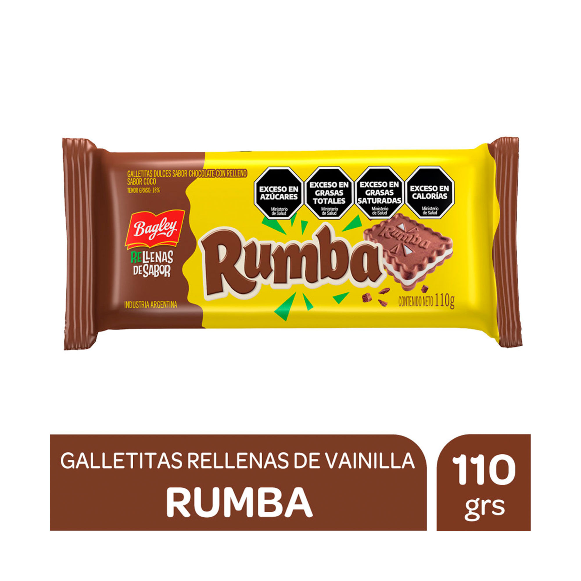 Galletitas Dulces Rumba Rellenas De Vainilla 110 G