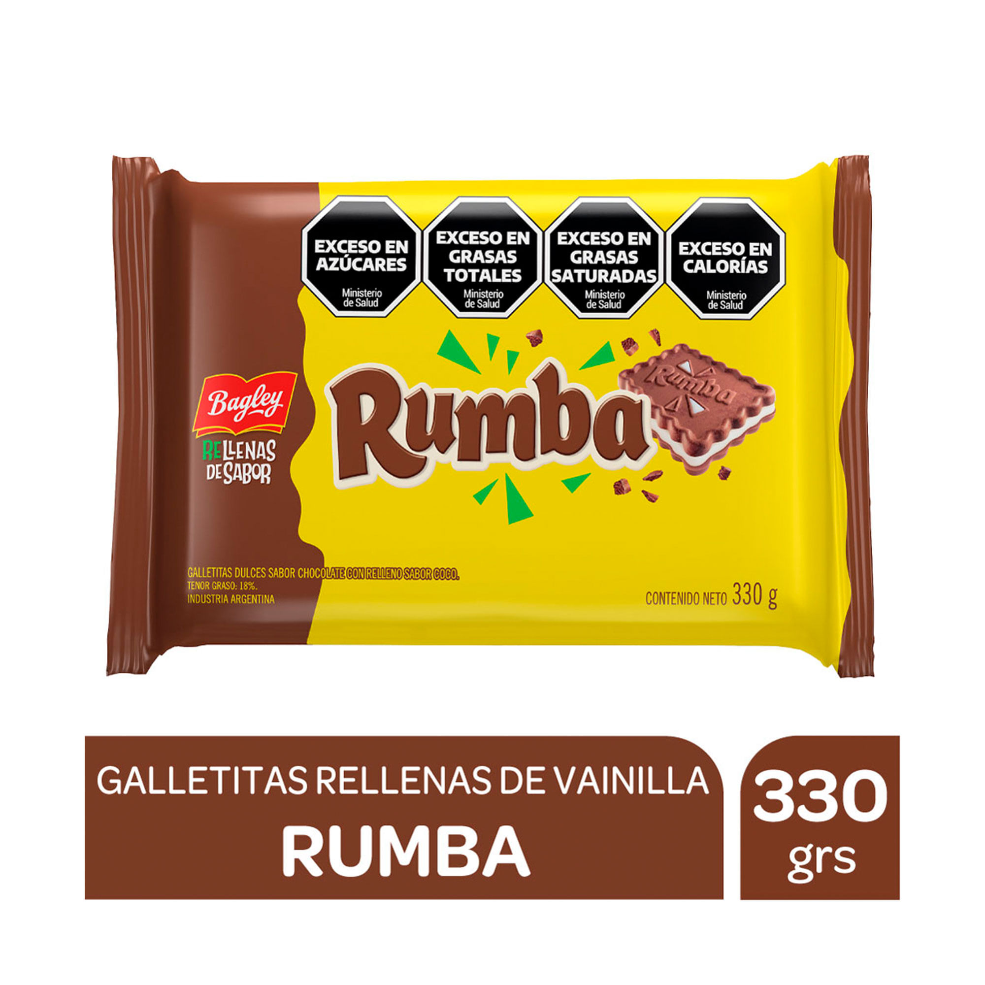 Galletitas Rumba Rellenas De Vanilla 330 G 3u