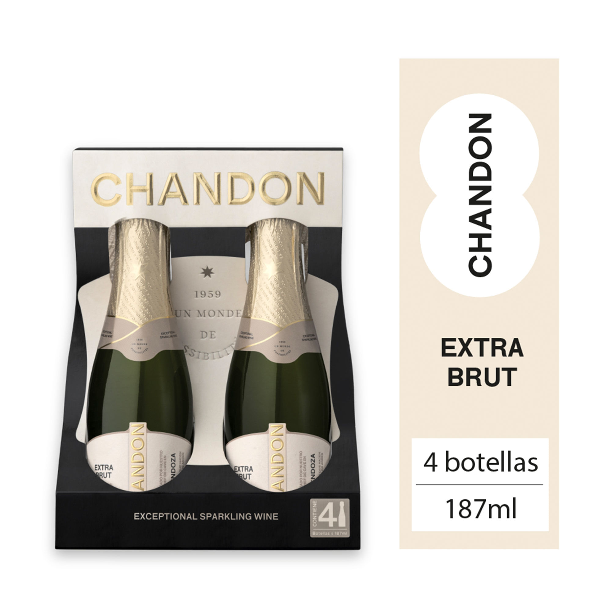 Espumante Chandon Extra Brut Estuche Fourpack 187 Ml