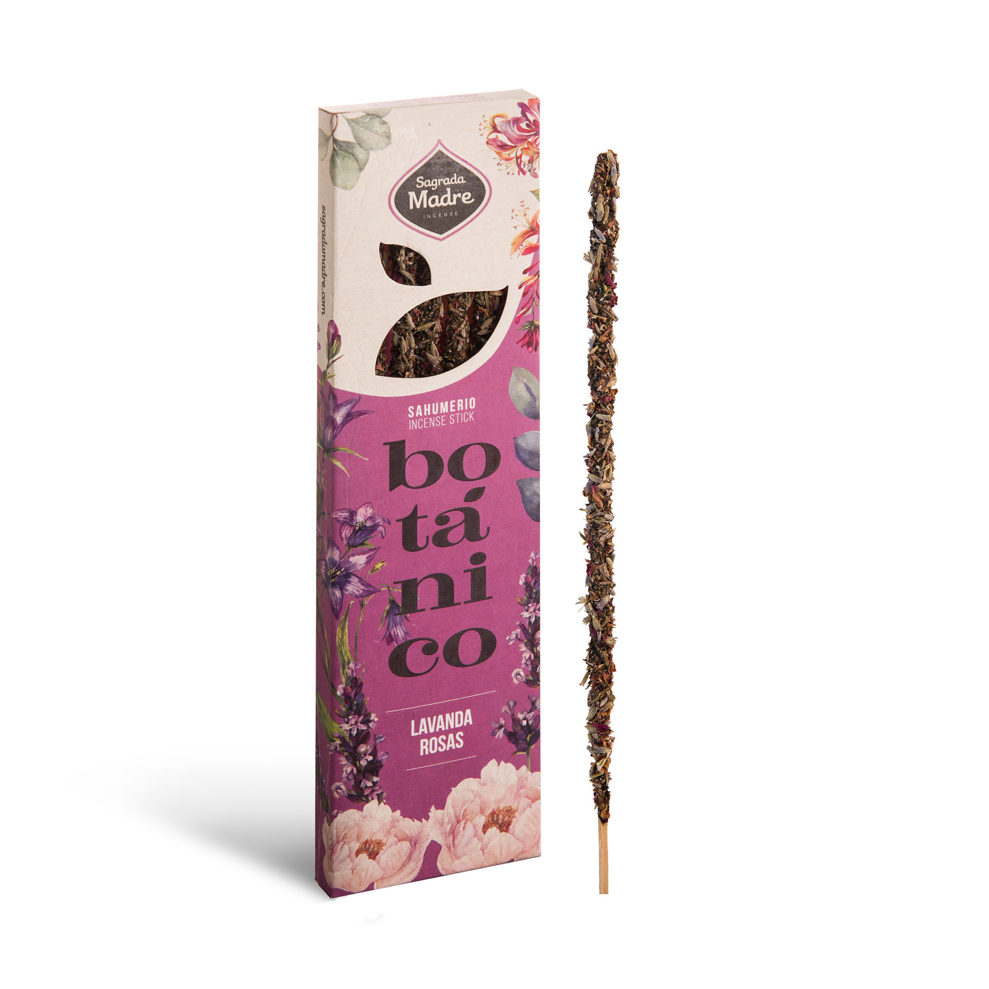 Sahumerio Sagrada Madre botánico lavanda rosas