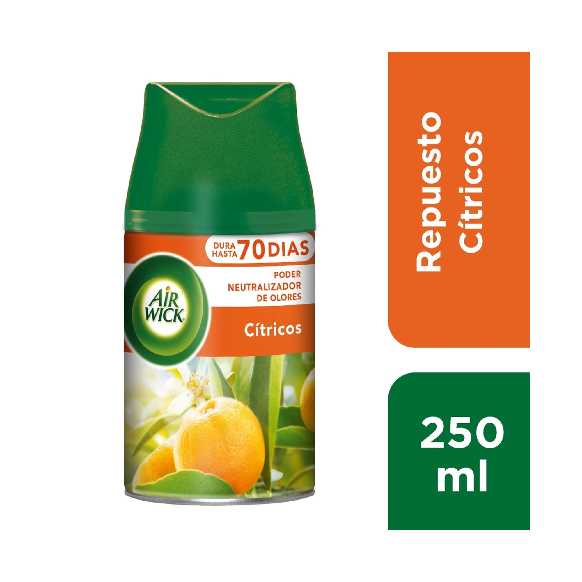Desodorante ambiental automático Air wick freshmatic repuesto cítricos 250 ml.