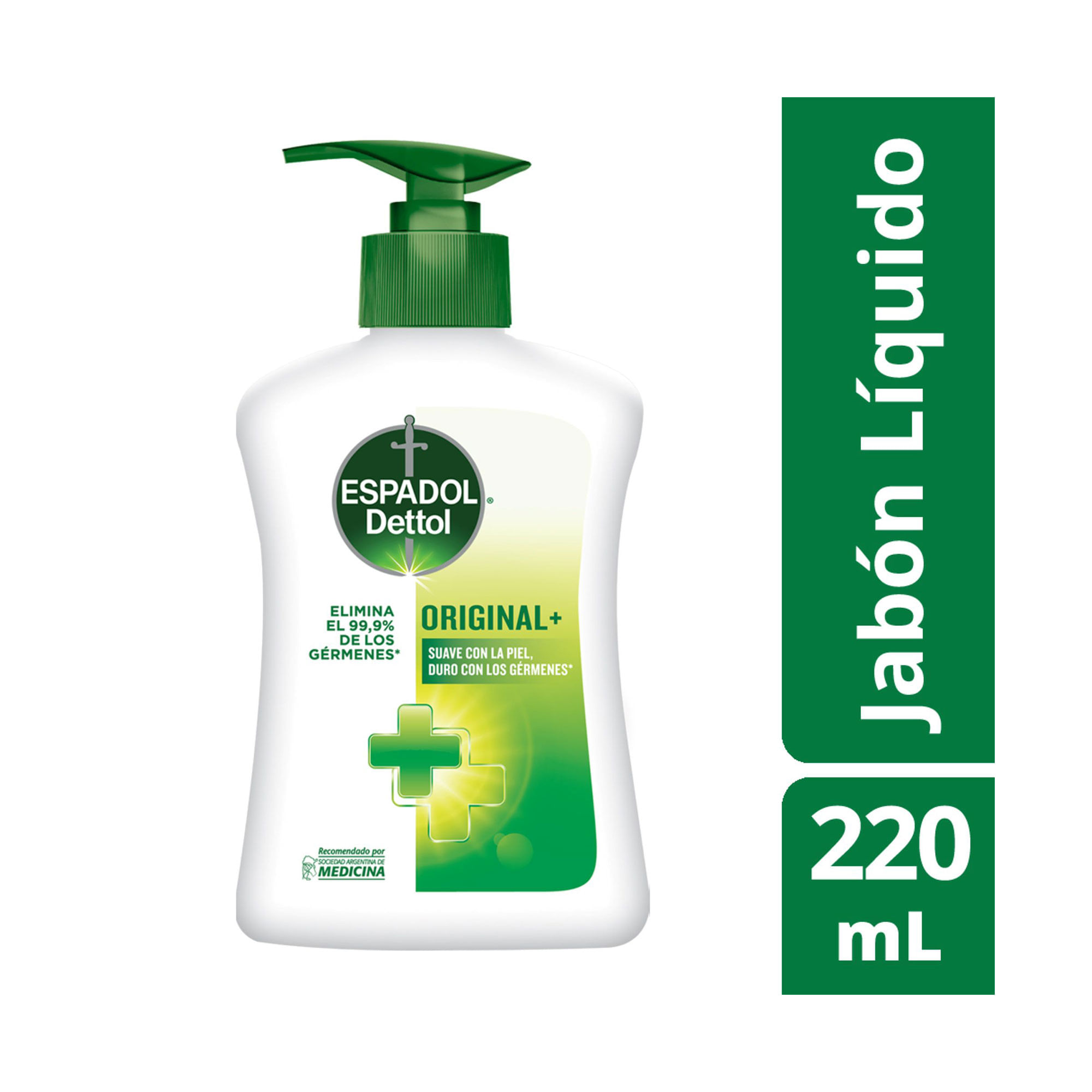 Jabón líquido Espadol antibacterial original 220 cc.
