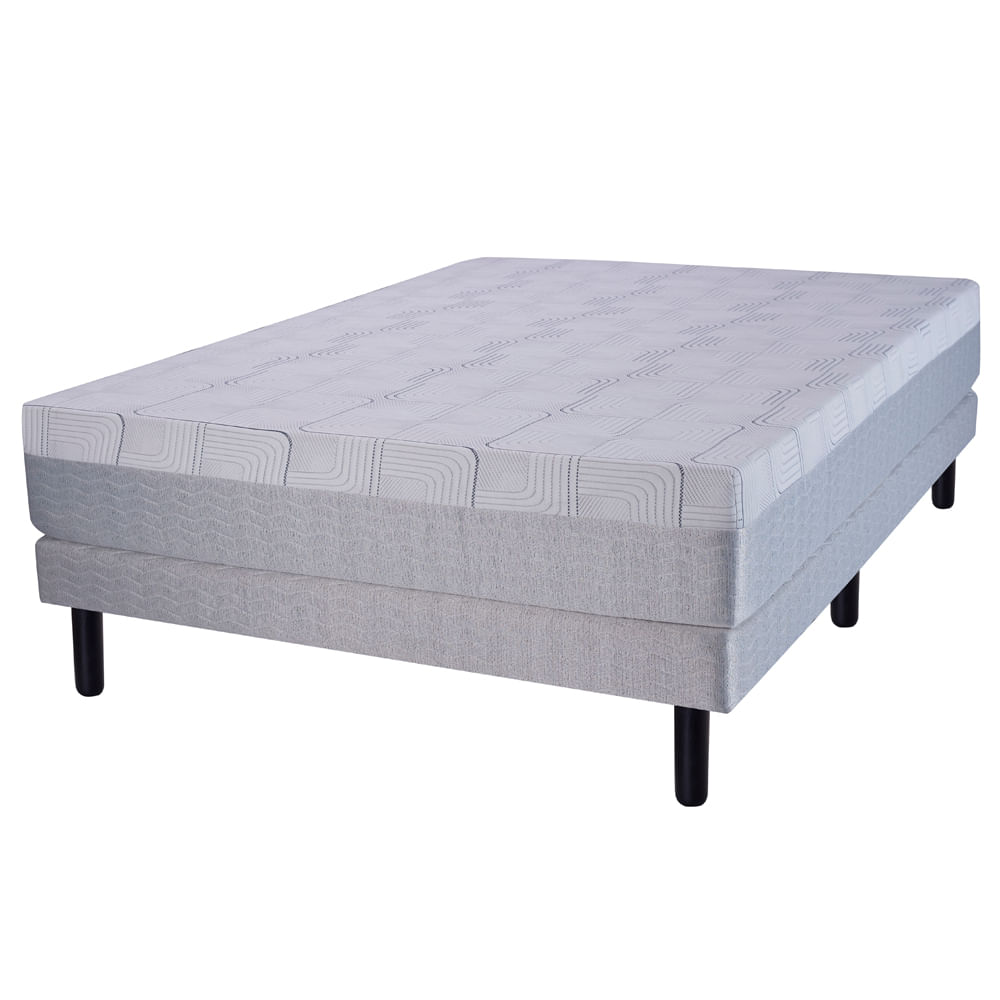 Sommier y Colchón de Espuma 2 plazas Zafiro Nobelio 130x190