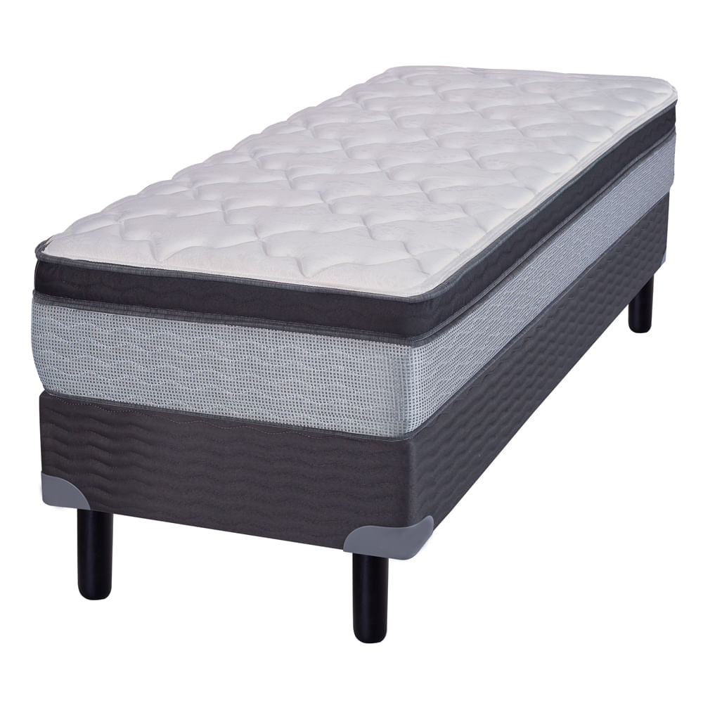 Sommier y Colchón de resortes 1 plaza Zafiro Etna Pocket  80x190
