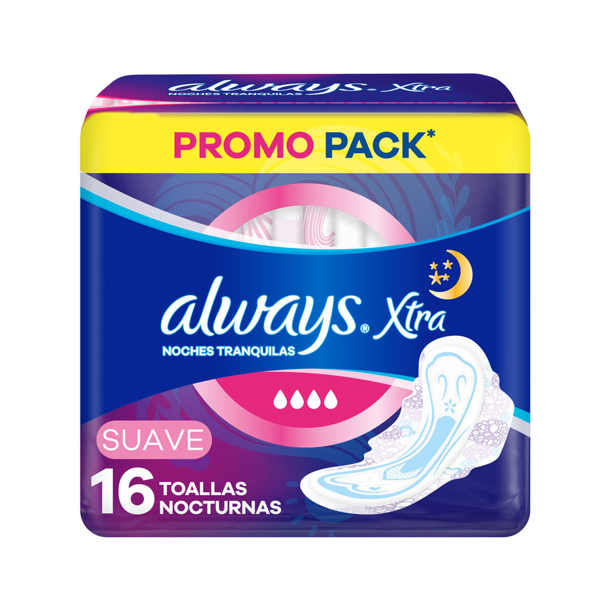 Toallas Femeninas Always  Xtra Nocturnas Suave 16un