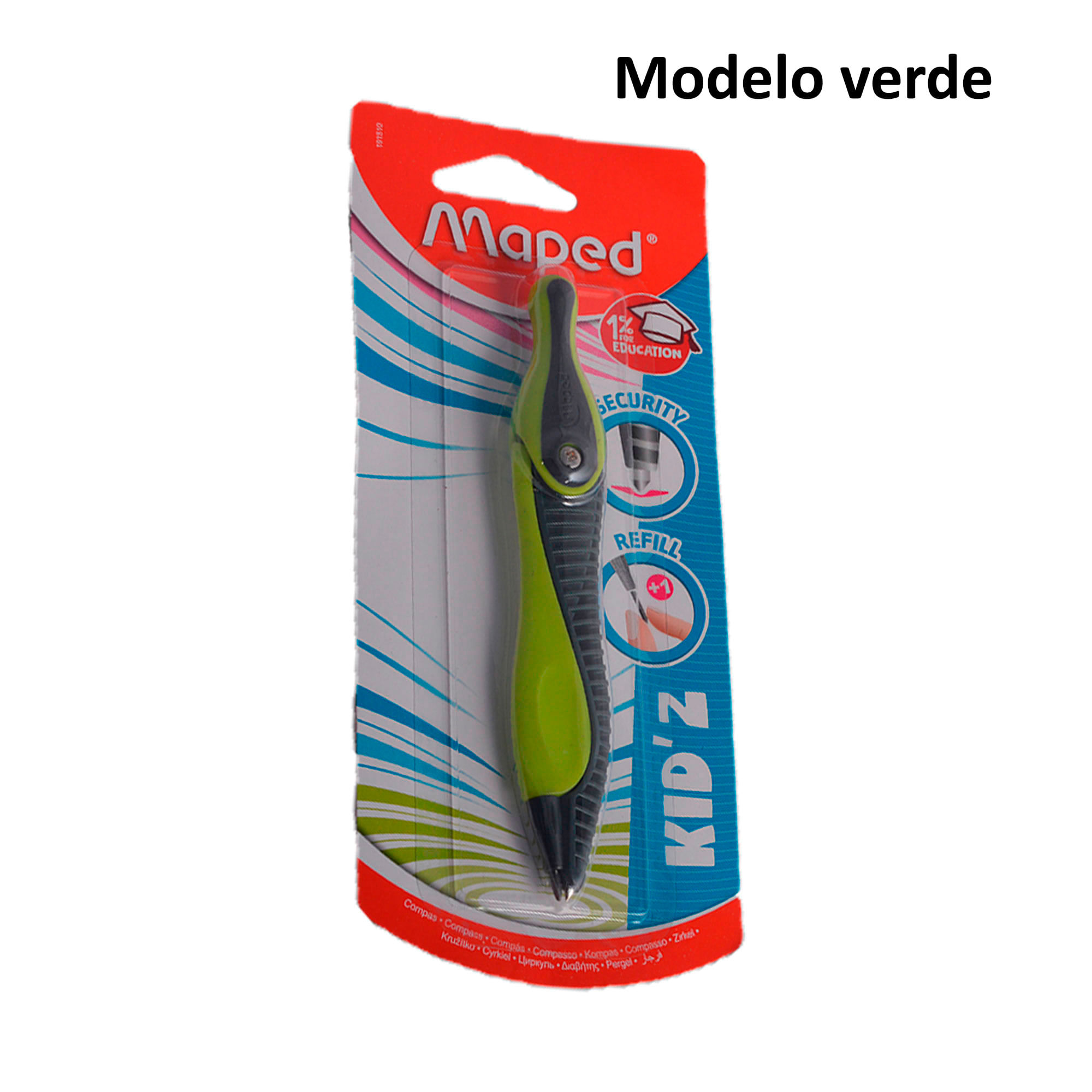 Compás plástico Maped kid'z con mina  (Modelos Surtidos)