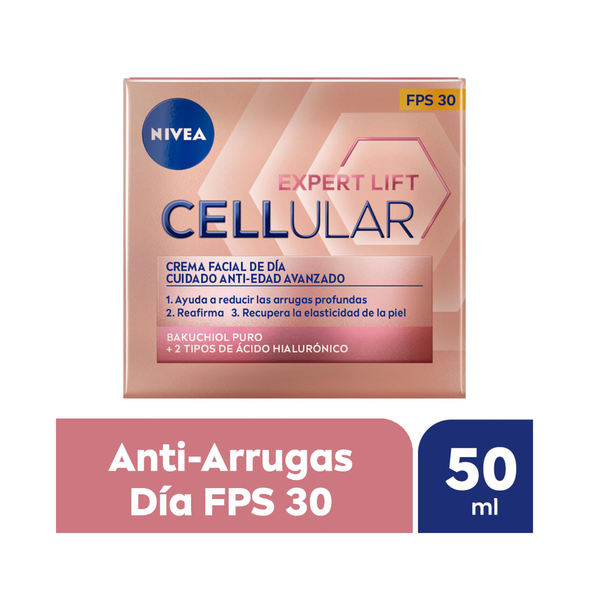 Crema facial antiedad de día Nivea Cellular Lift Expert FPS 30 con bakuchiol 50 ml