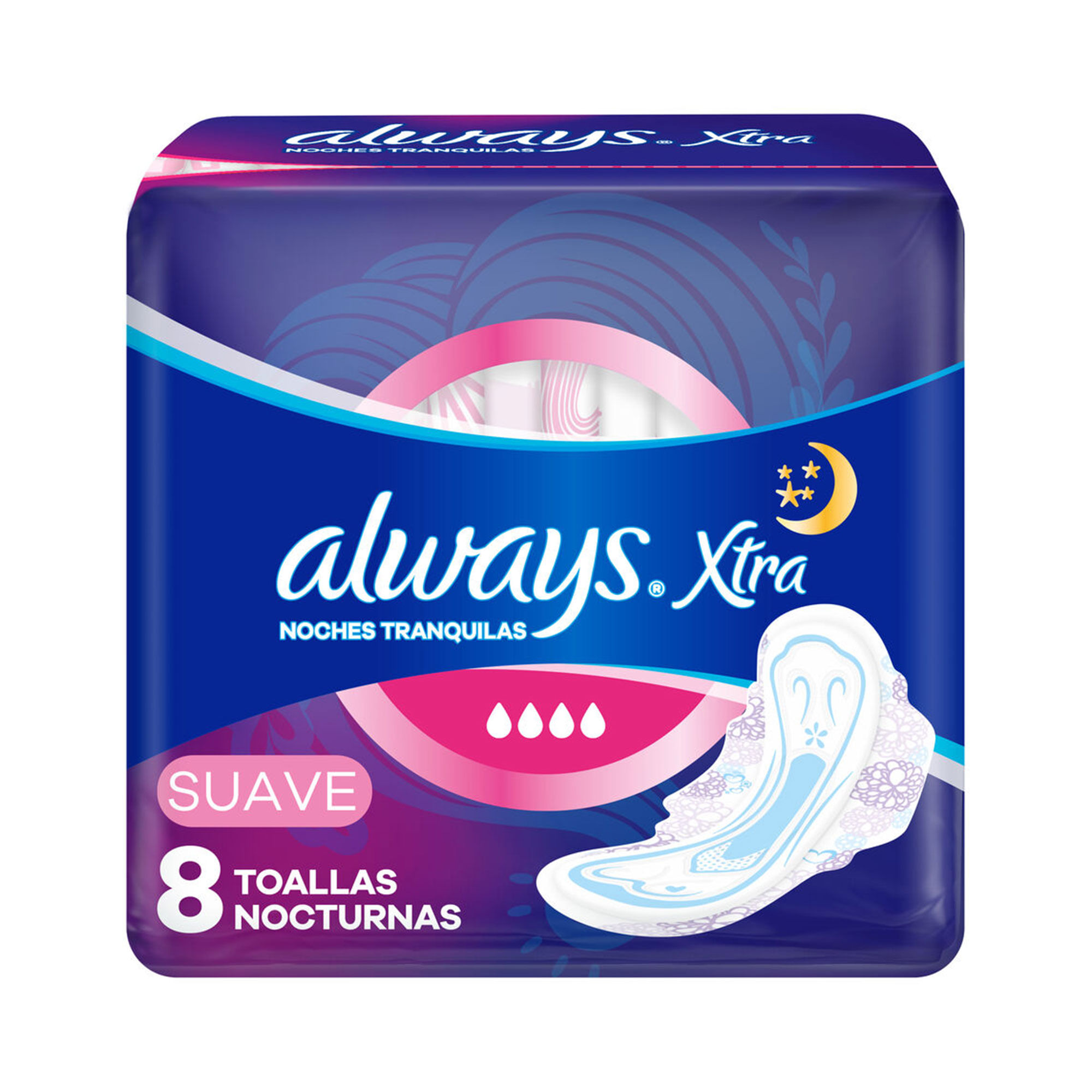 Toallas Femeninas Always  Suaves Noches Tranquilas 8un