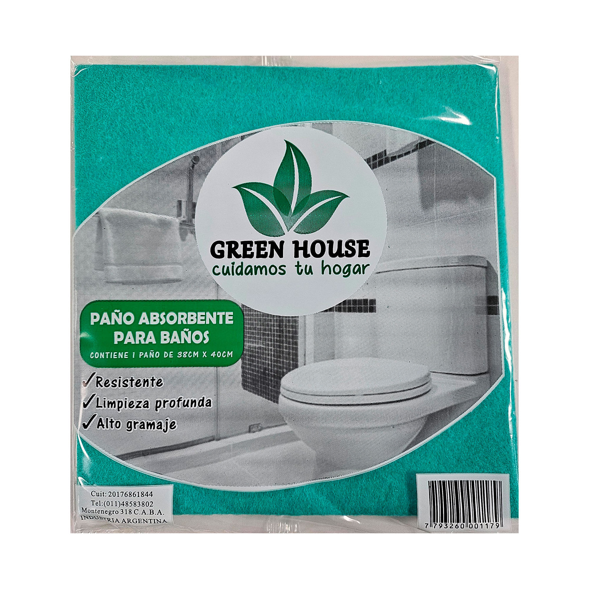 Paño absorbente Green House 36x40 cm verde