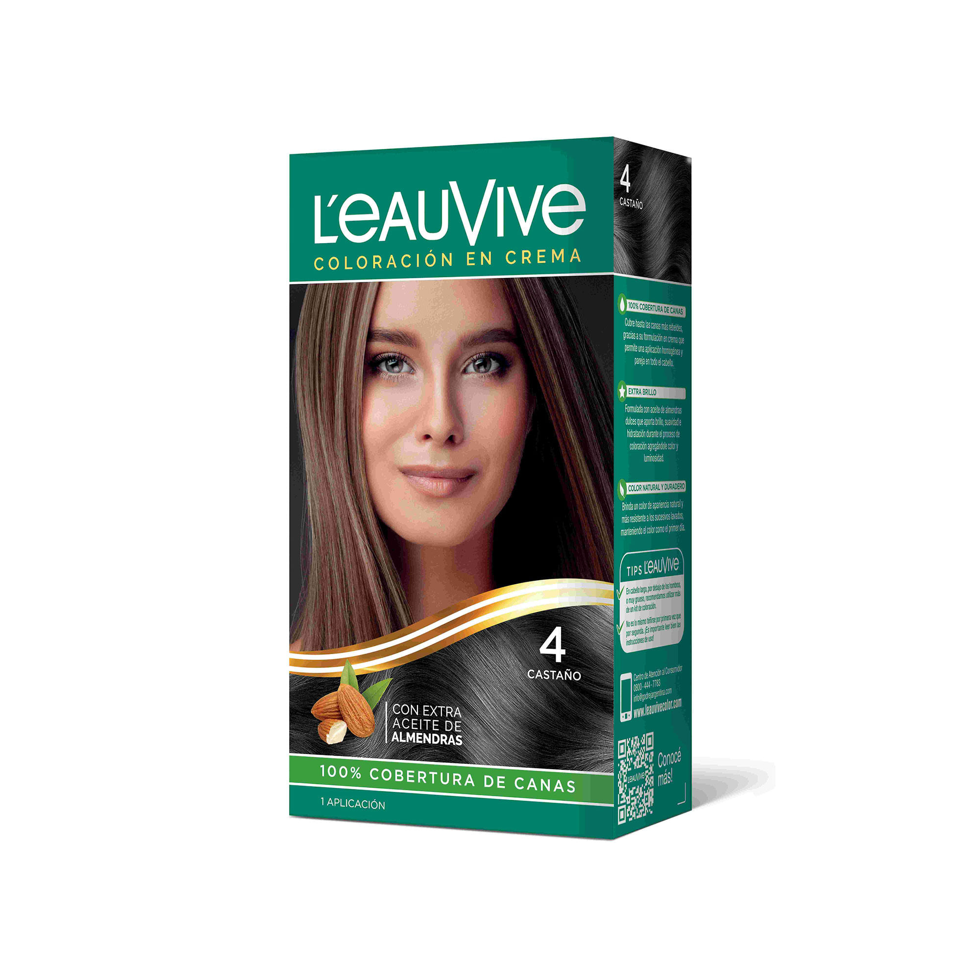 Color permanente L'eauVive kit N4 castaño 1 uni