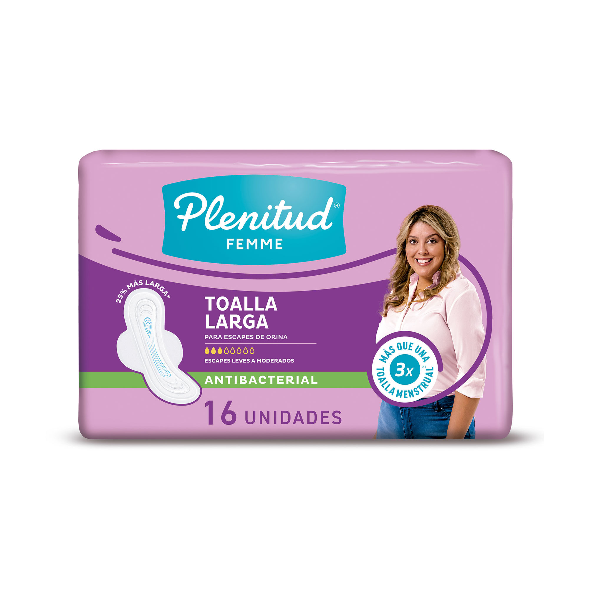 Toallita Femenina Plenitud Femme Normal Plus 16un