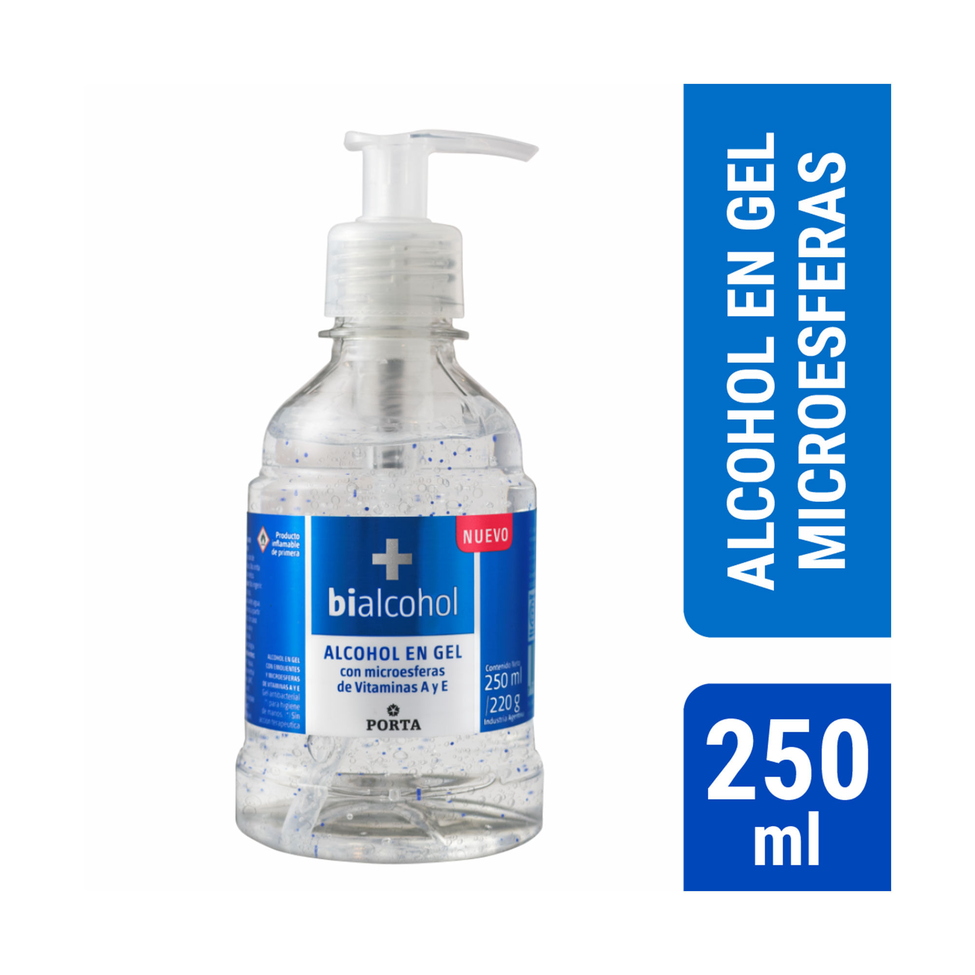 Alcohol en gel Bialcohol neutro con emoliente 250 cc.