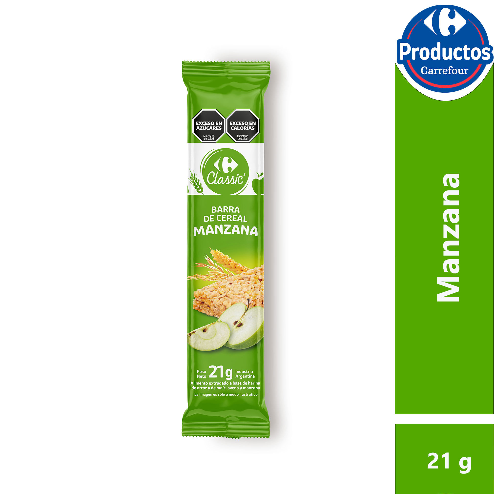 Barra de cereal Carrefour Classic manzana 21 g.