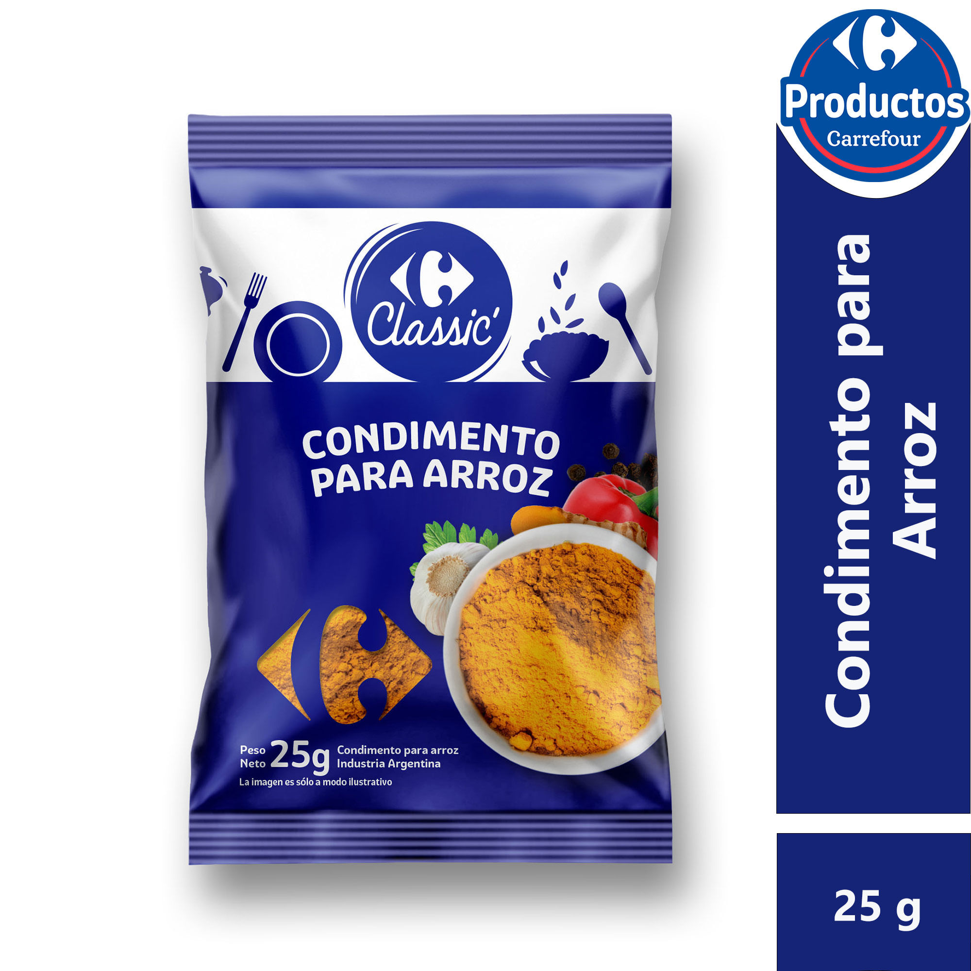 Condimento para arroz Carrefour Classic en sobre 25 g.