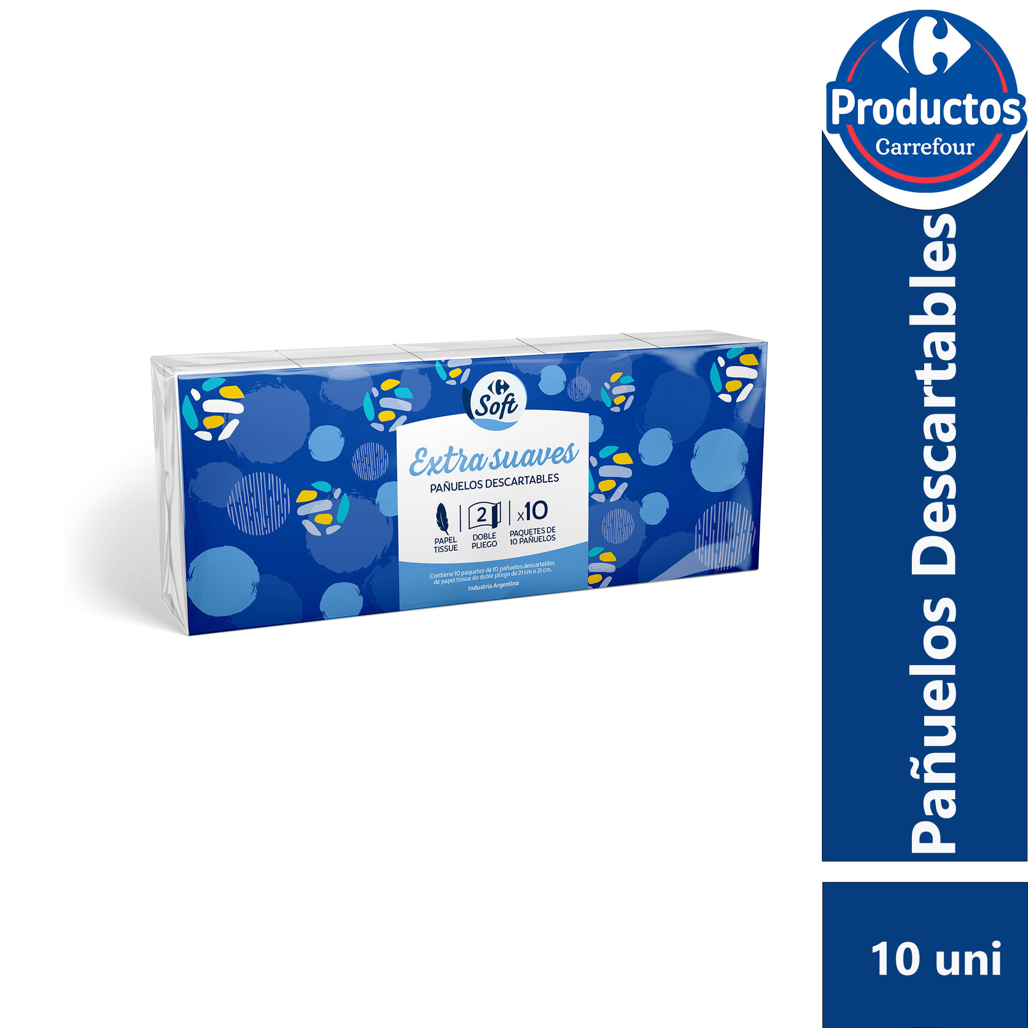 Pañuelos descartables pocket Carrefour Soft 10 uni
