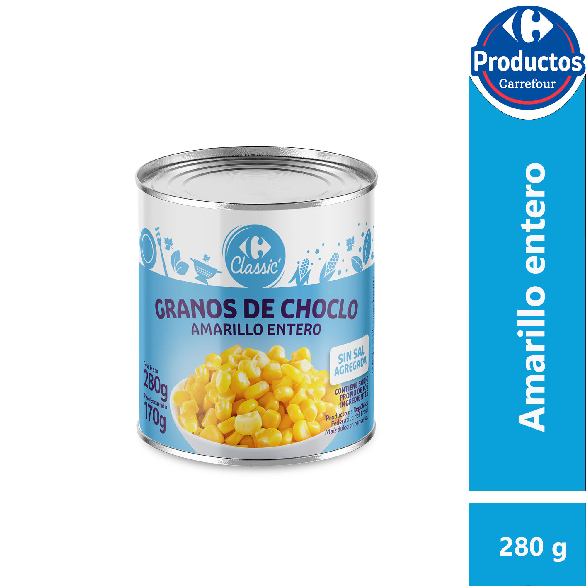 Choclo en conserva Carrefour Classic 170 g.
