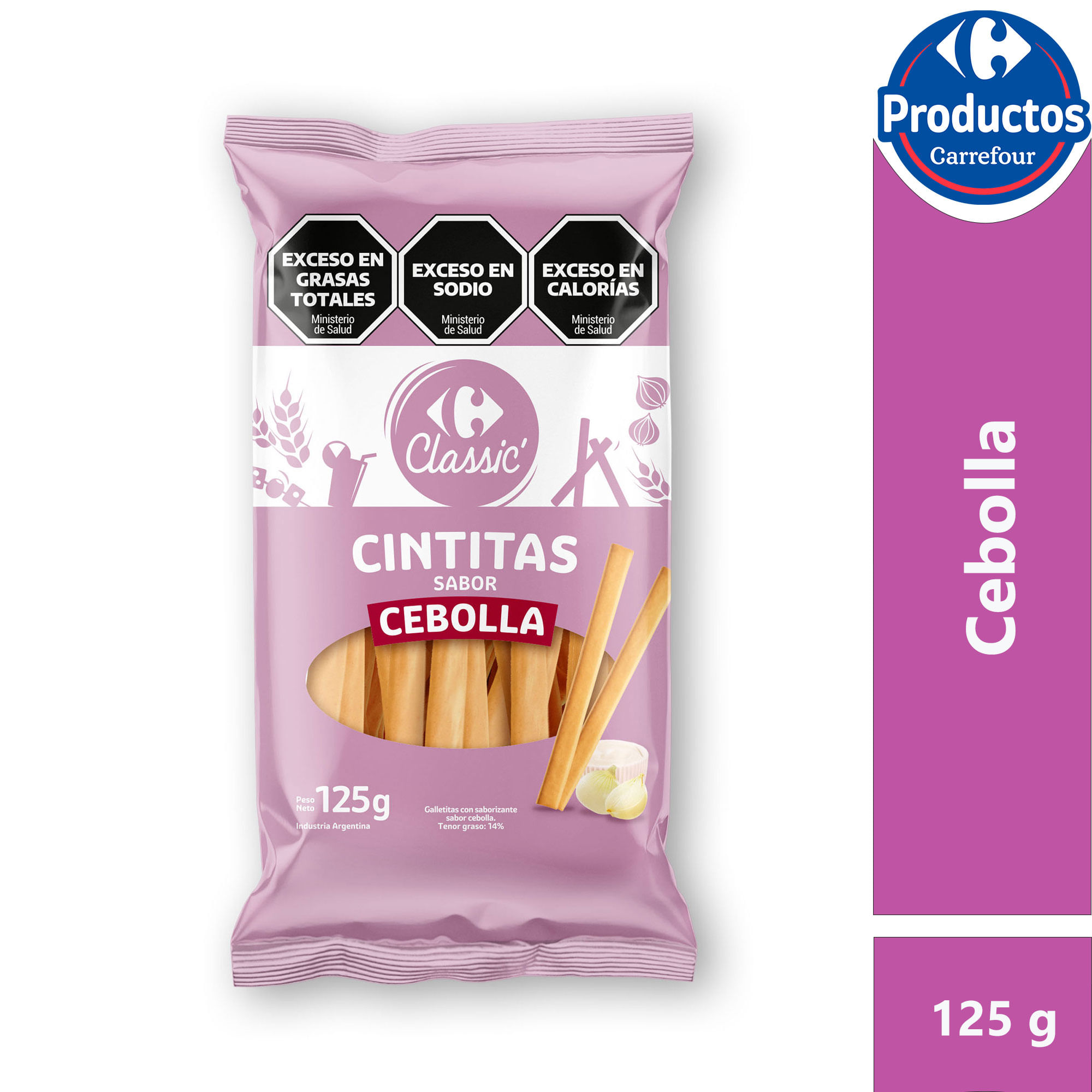 Galletitas Carrefour cintitas cebolla 125 g.